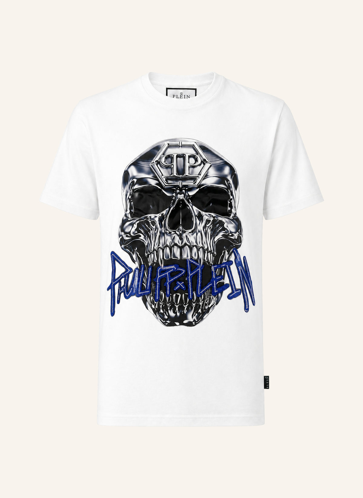 Philipp Plein Jersey T-Shirt Skull Metallic Neon, Shirts