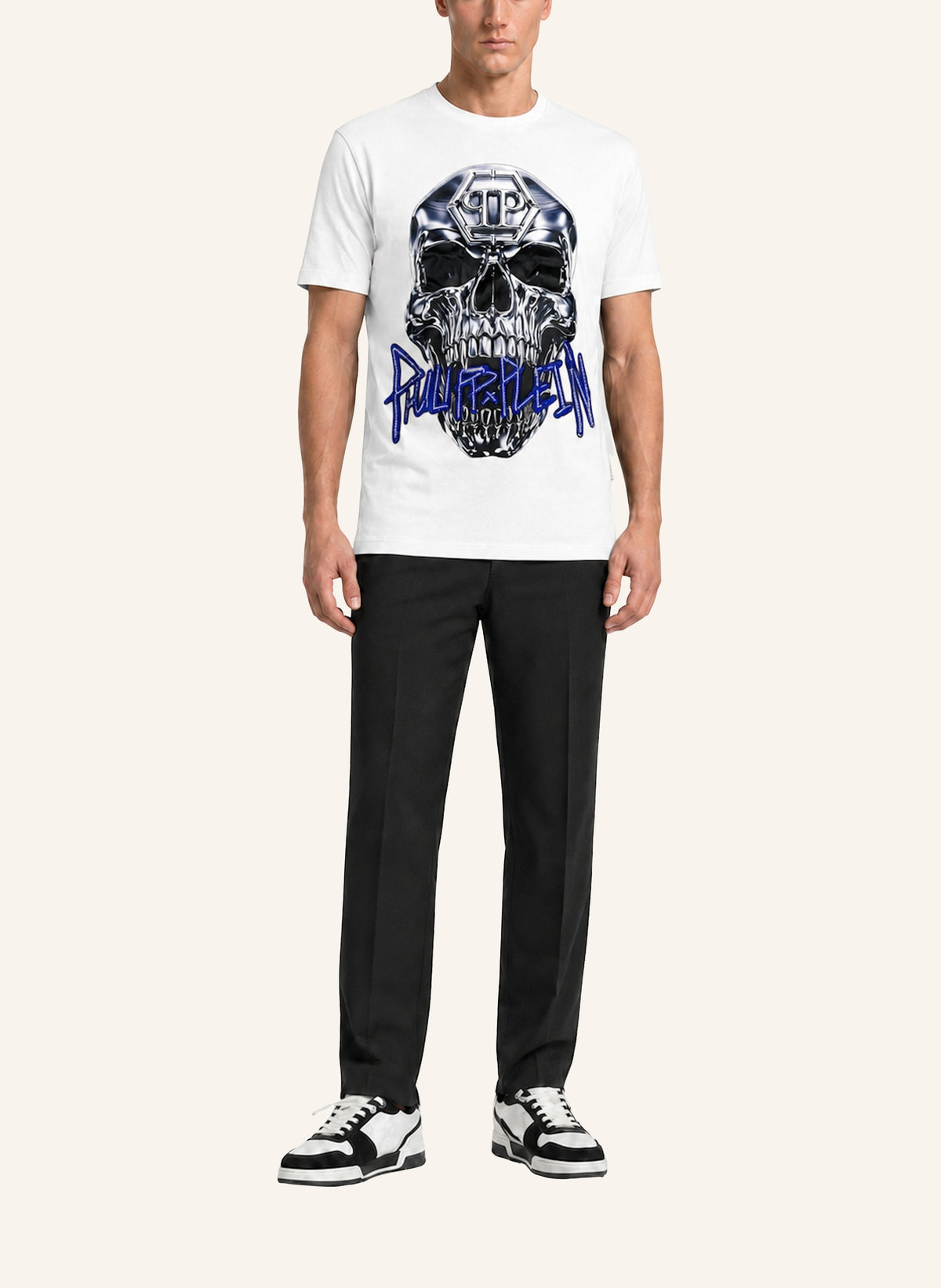 Philipp Plein Jersey T-Shirt Skull Metallic Neon, Shirts