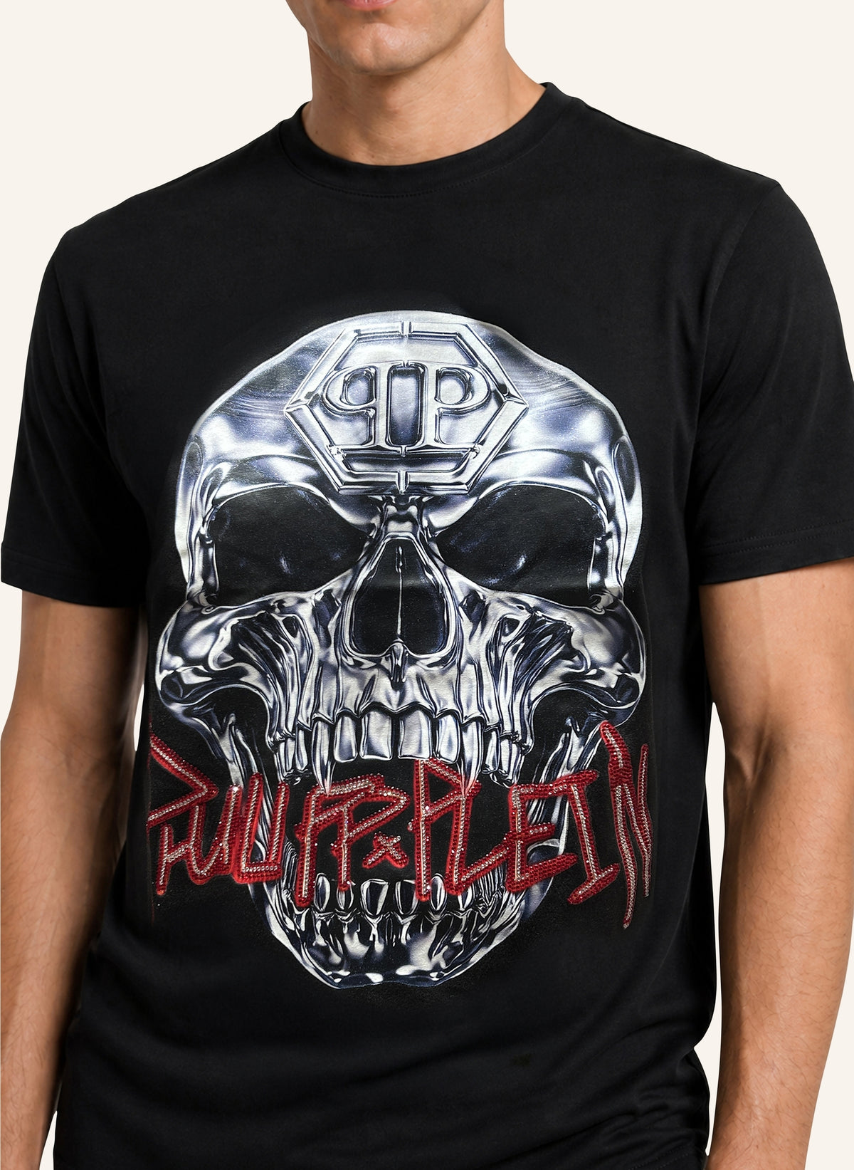 Jersey T-Shirt Skull Metallic Neon