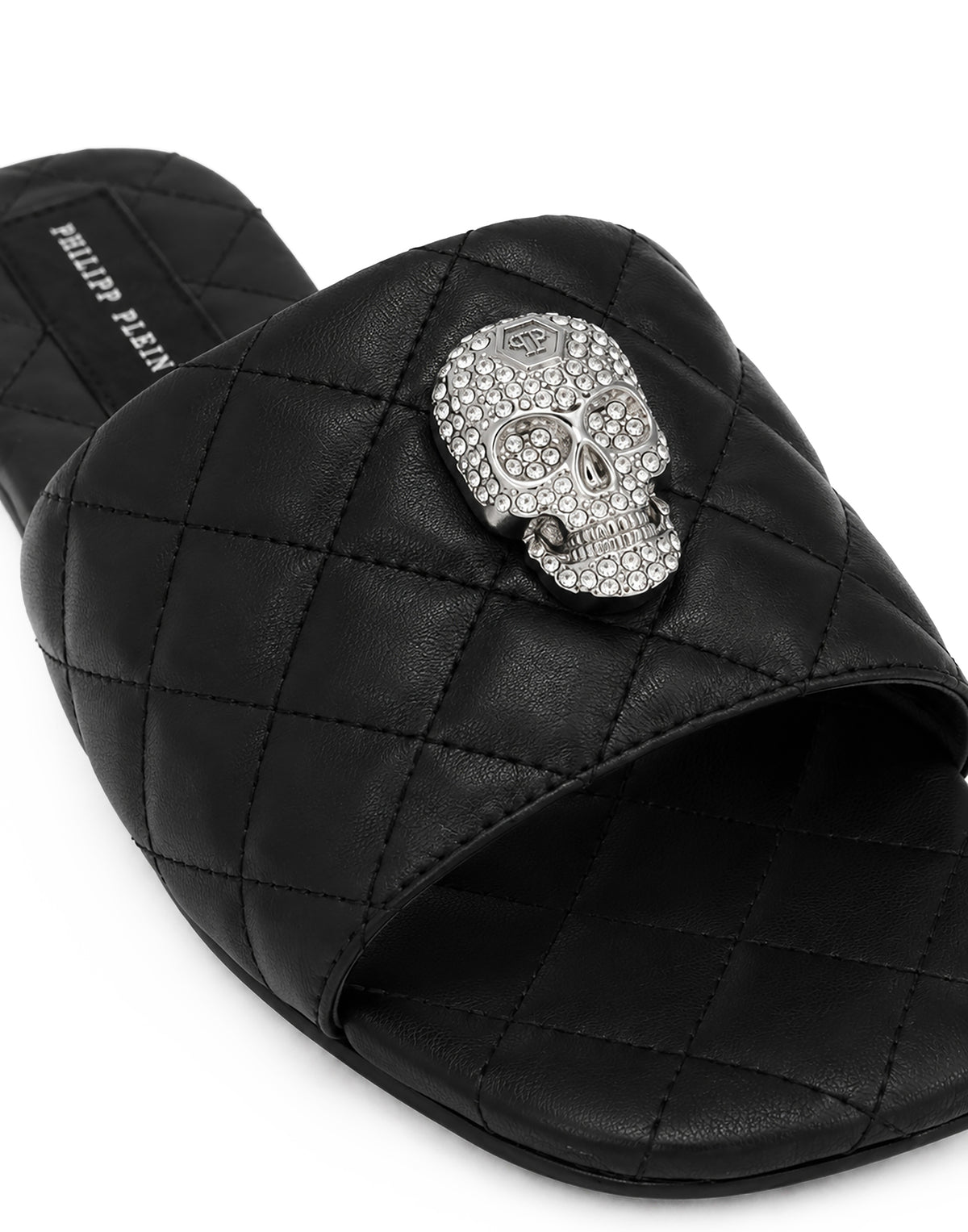Nappa Flat Matelasse Sandals Crystal Skull