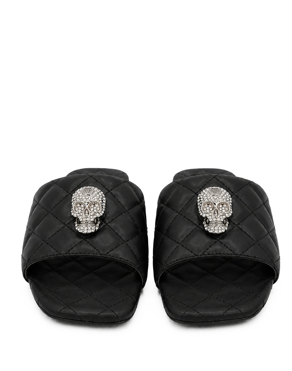 Nappa Flat Matelasse Sandals Crystal Skull