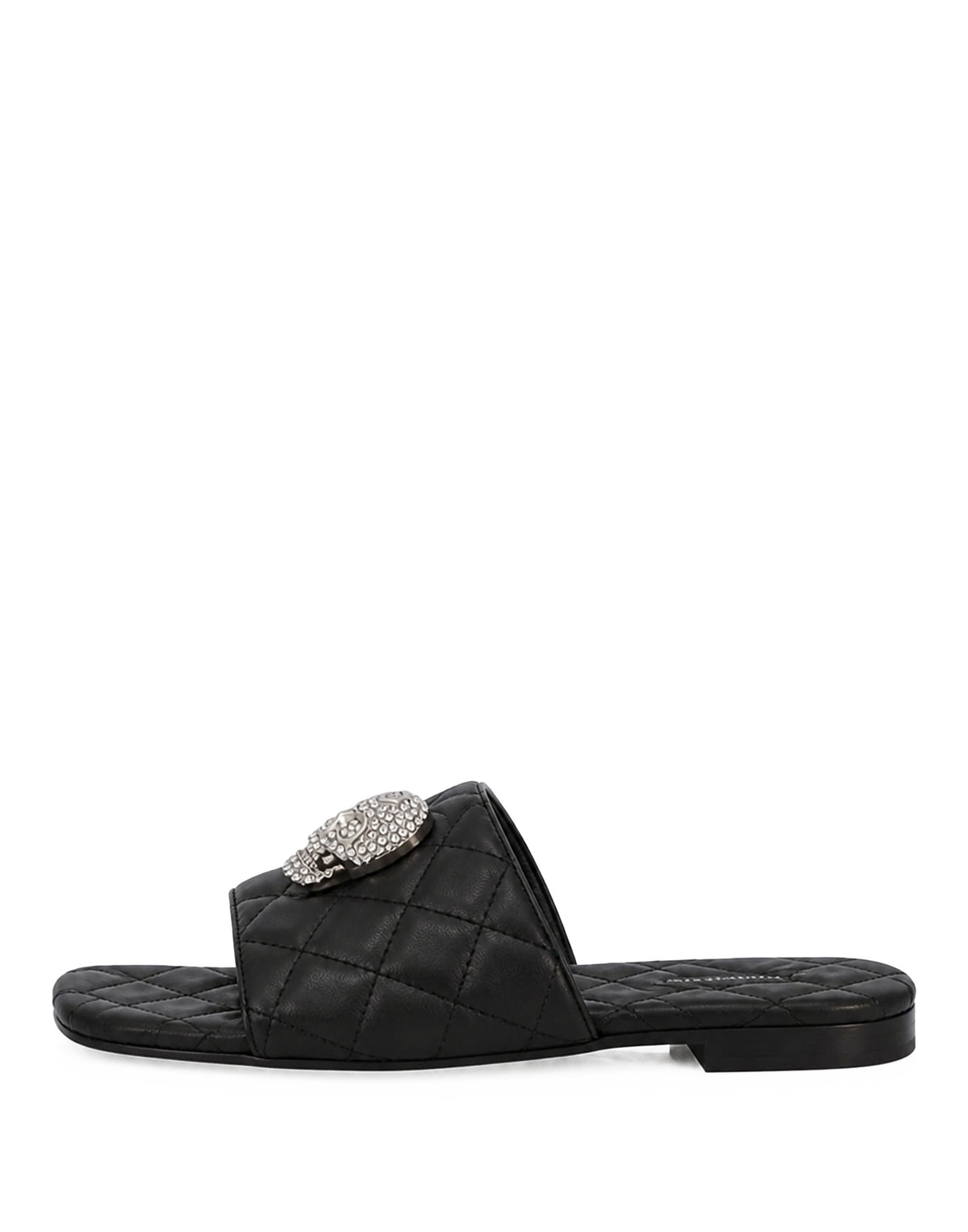 Nappa Flat Matelasse Sandals Crystal Skull