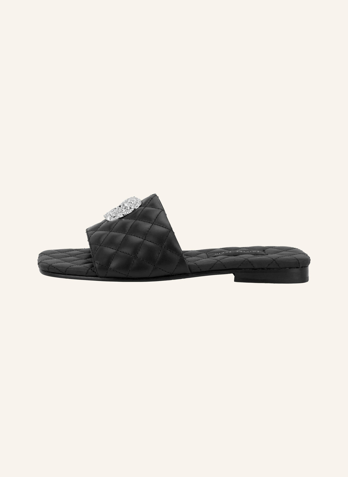 Nappa Flat Matelasse Sandals Crystal Skull
