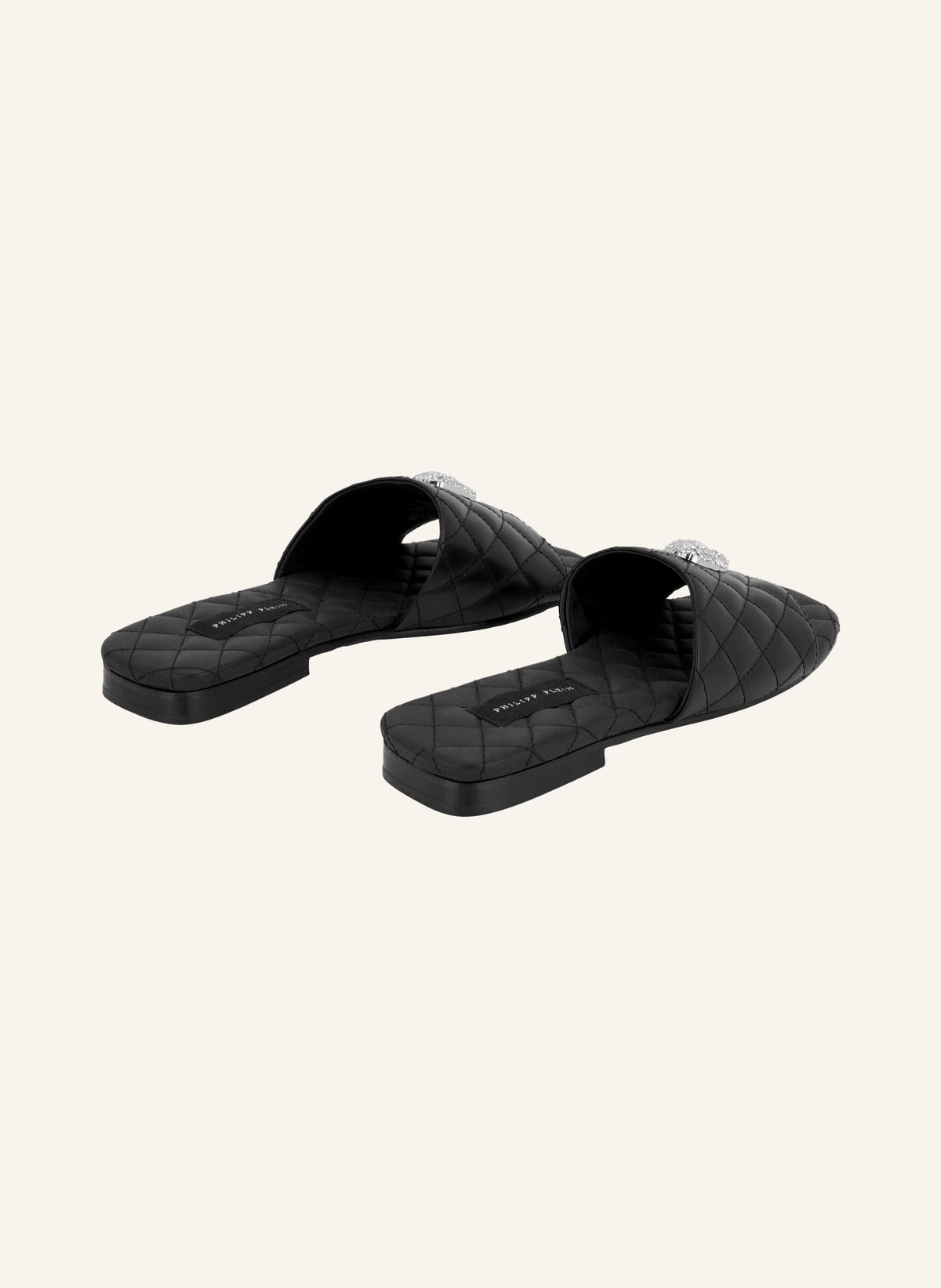 Nappa Flat Matelasse Sandals Crystal Skull