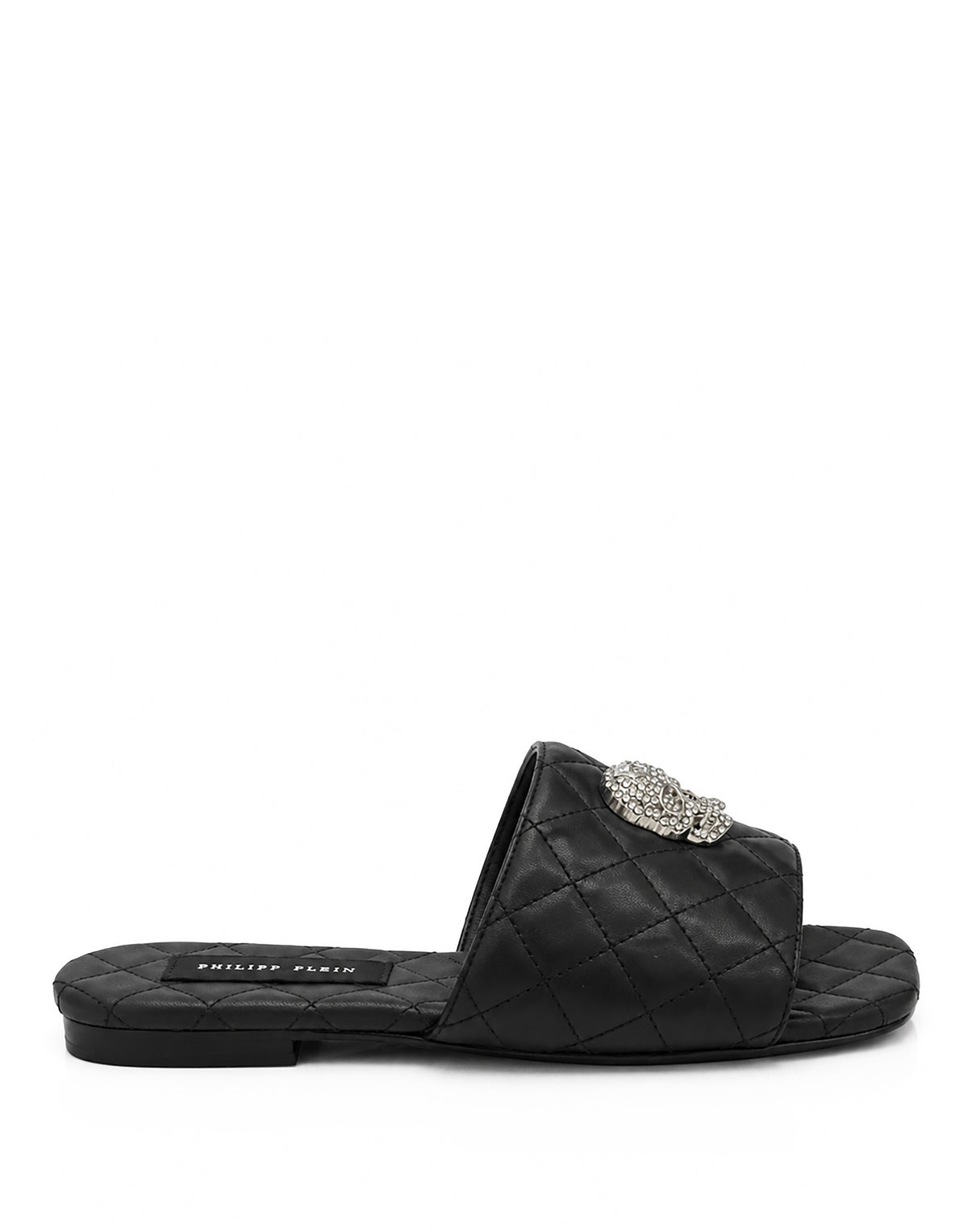 Nappa Flat Matelasse Sandals Crystal Skull