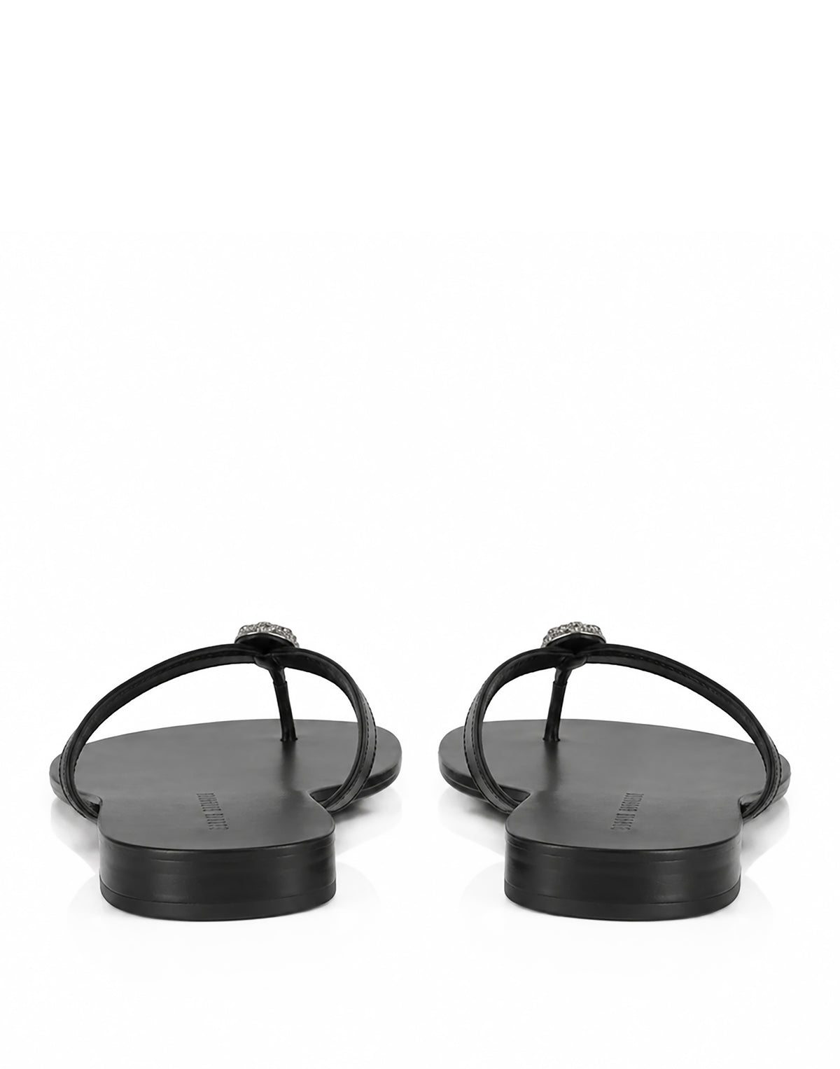 Nappa Flip Flop Sandals Crystal Skull