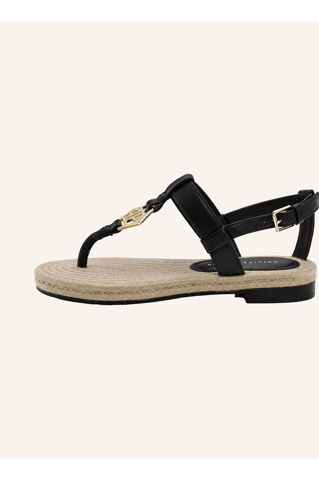 Philipp Plein Nappa Sandals Rope Hexagon, Flache Schuhe