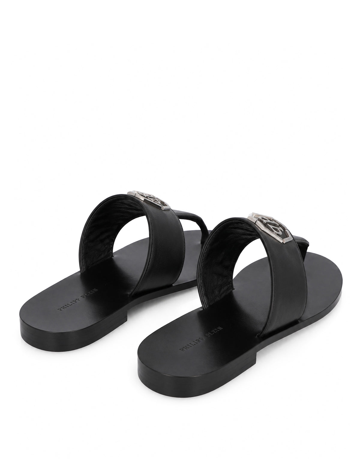 Leather Flat Sandals Hexagon