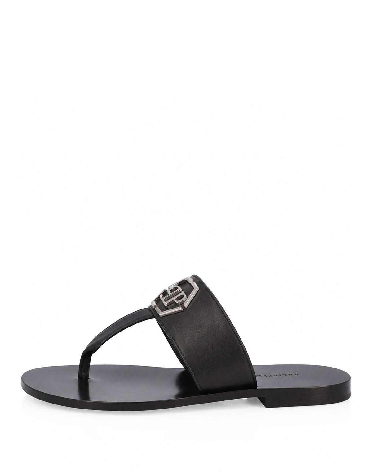 Leather Flat Sandals Hexagon