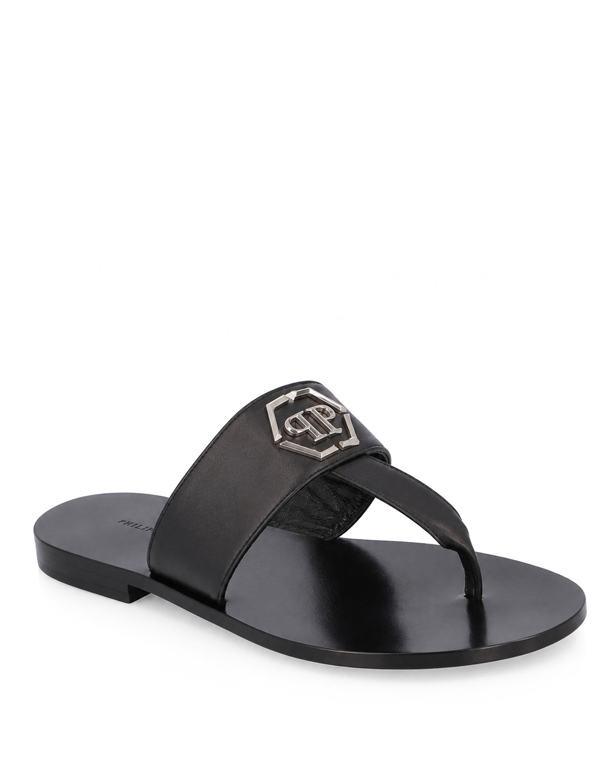 Leather Flat Sandals Hexagon