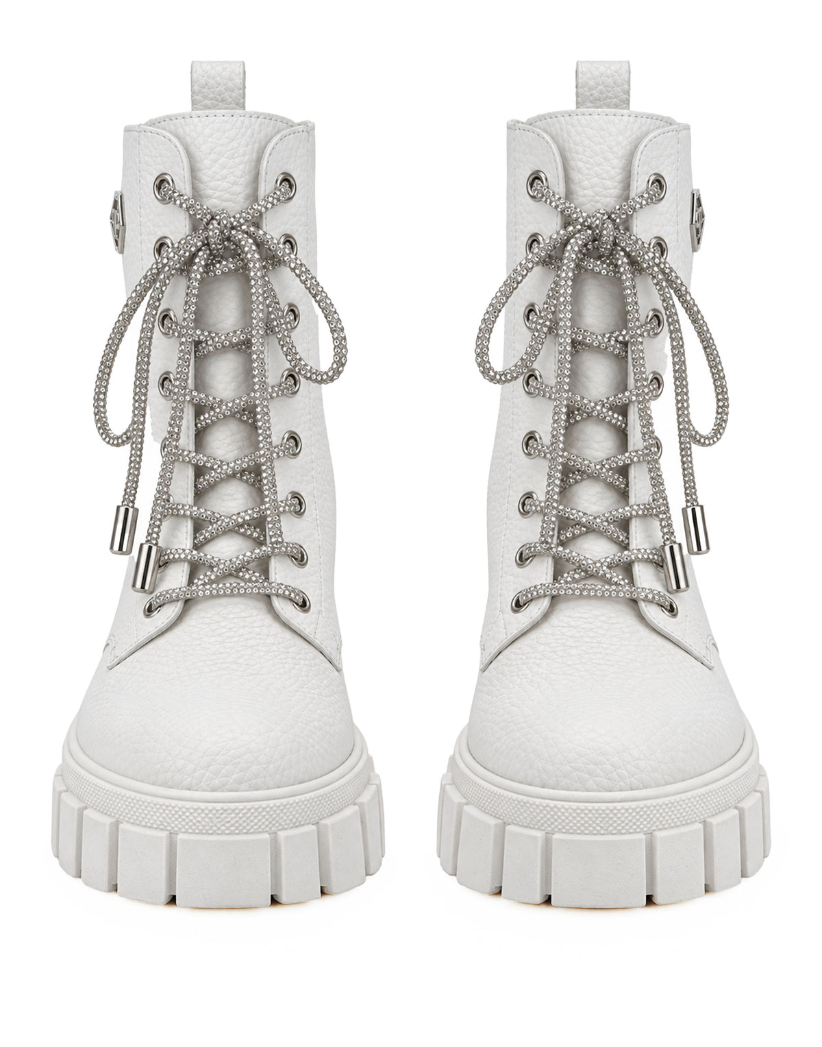 Philipp Plein Leather Boots Deer Print Laces Strass, Stiefel & Stiefeletten
