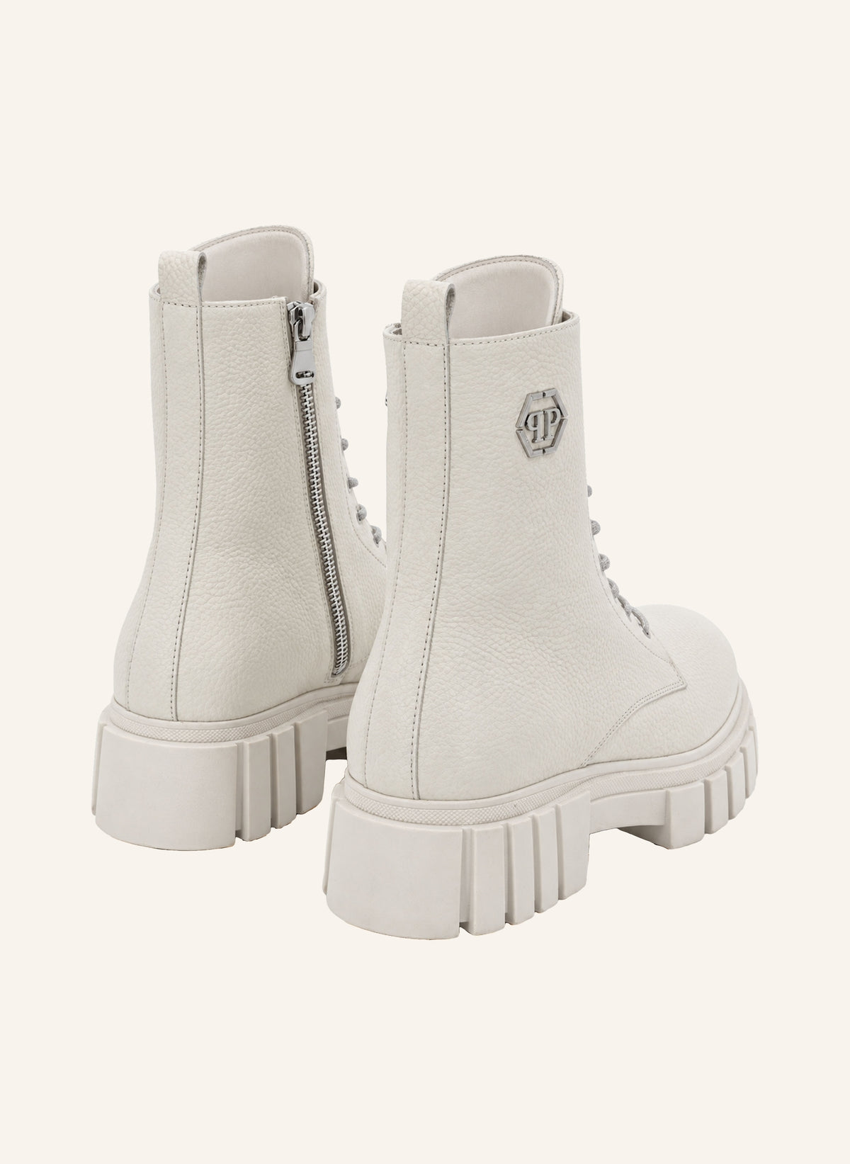 Philipp Plein Leather Boots Deer Print Laces Strass, Stiefel & Stiefeletten