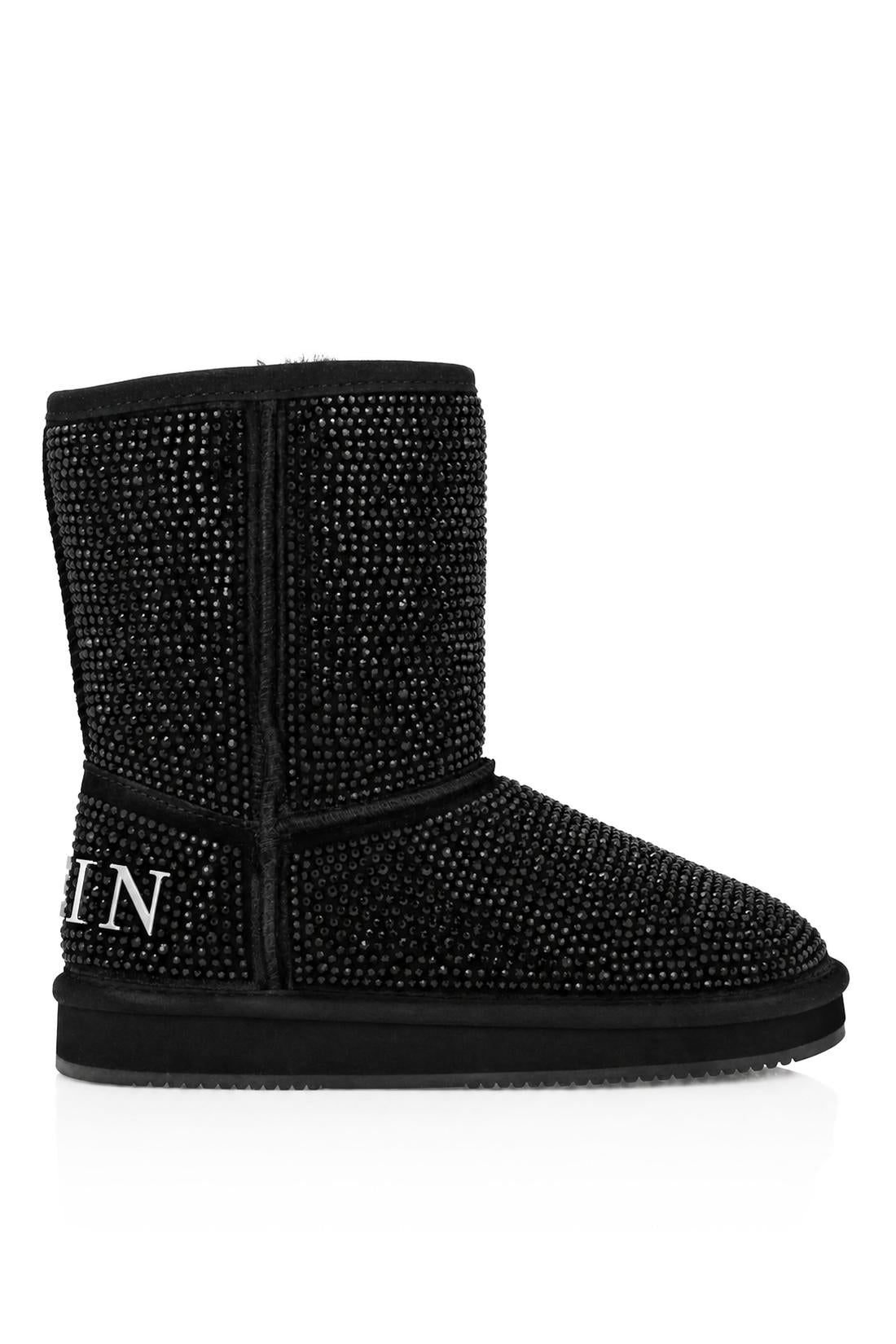 Philipp Plein Fake Suede Winter Boots Strass, Stiefel & Stiefeletten