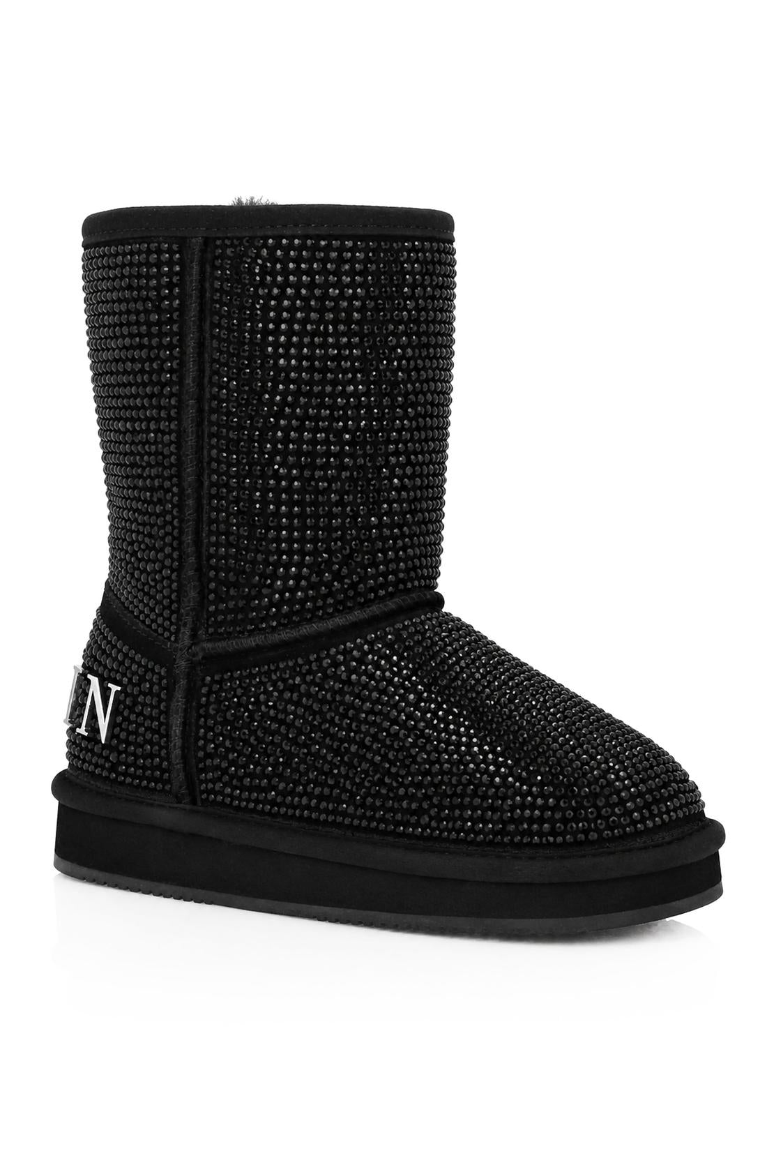 Philipp Plein Fake Suede Winter Boots Strass, Stiefel & Stiefeletten