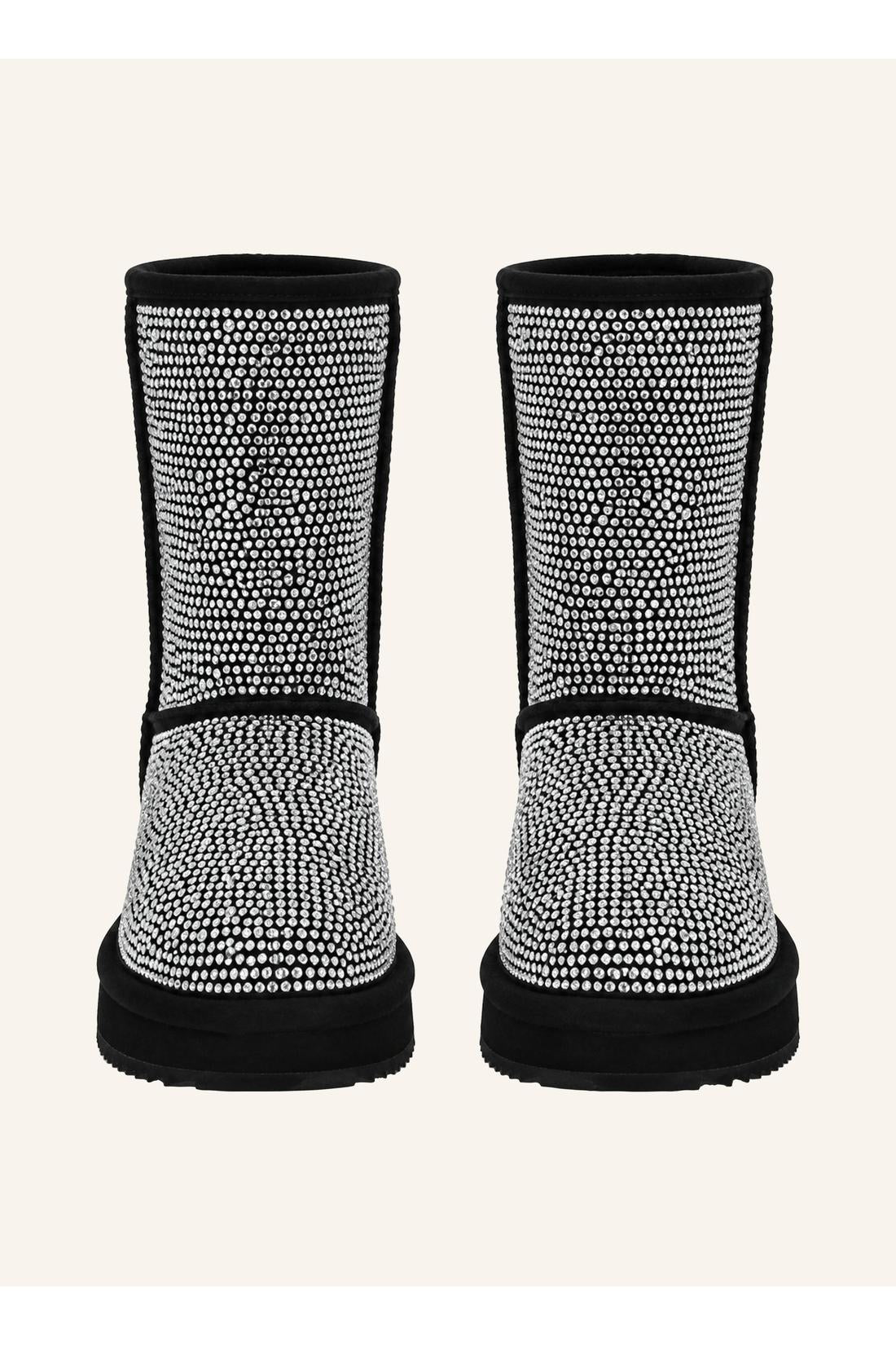 Fake Suede Winter Boots Strass