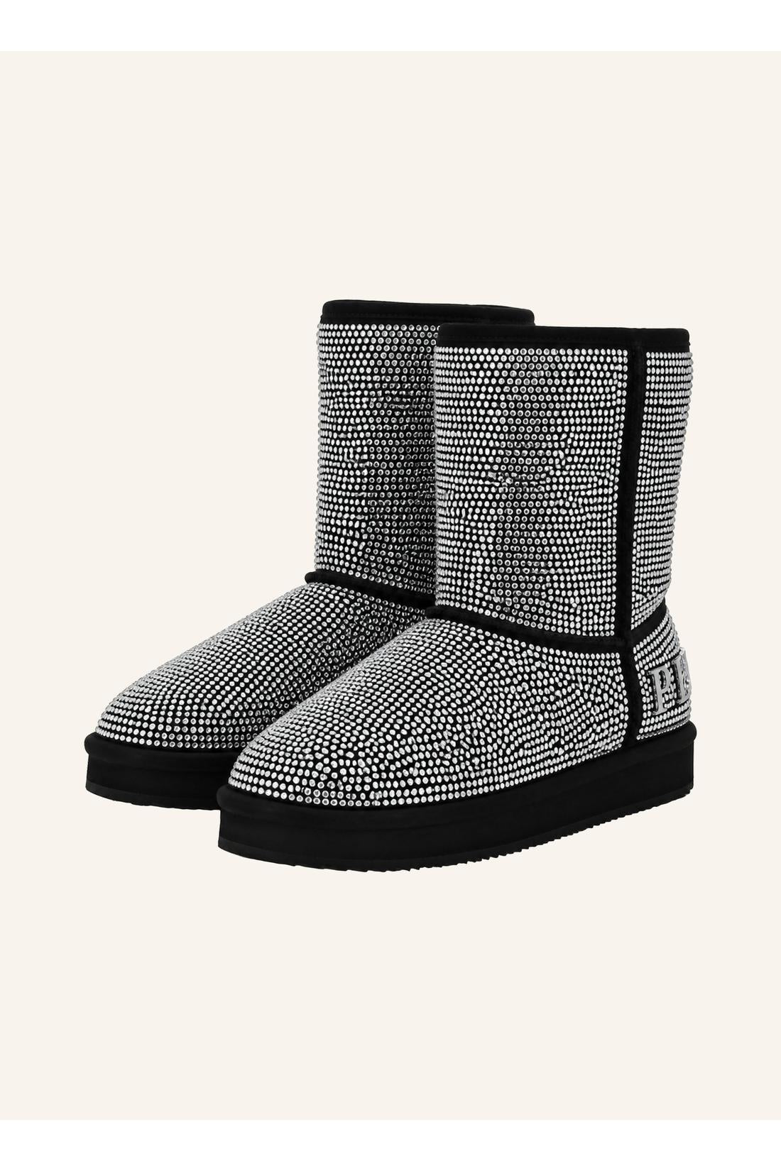 Fake Suede Winter Boots Strass