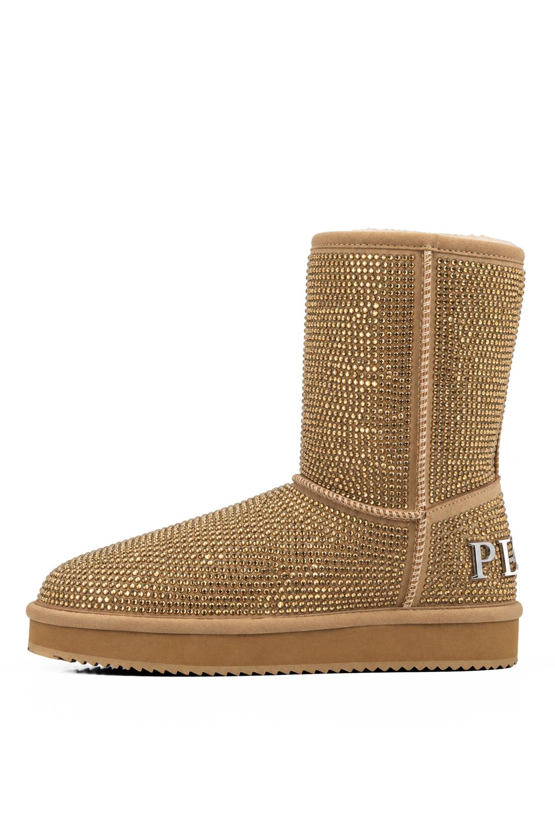 Fake Suede Winter Boots Strass
