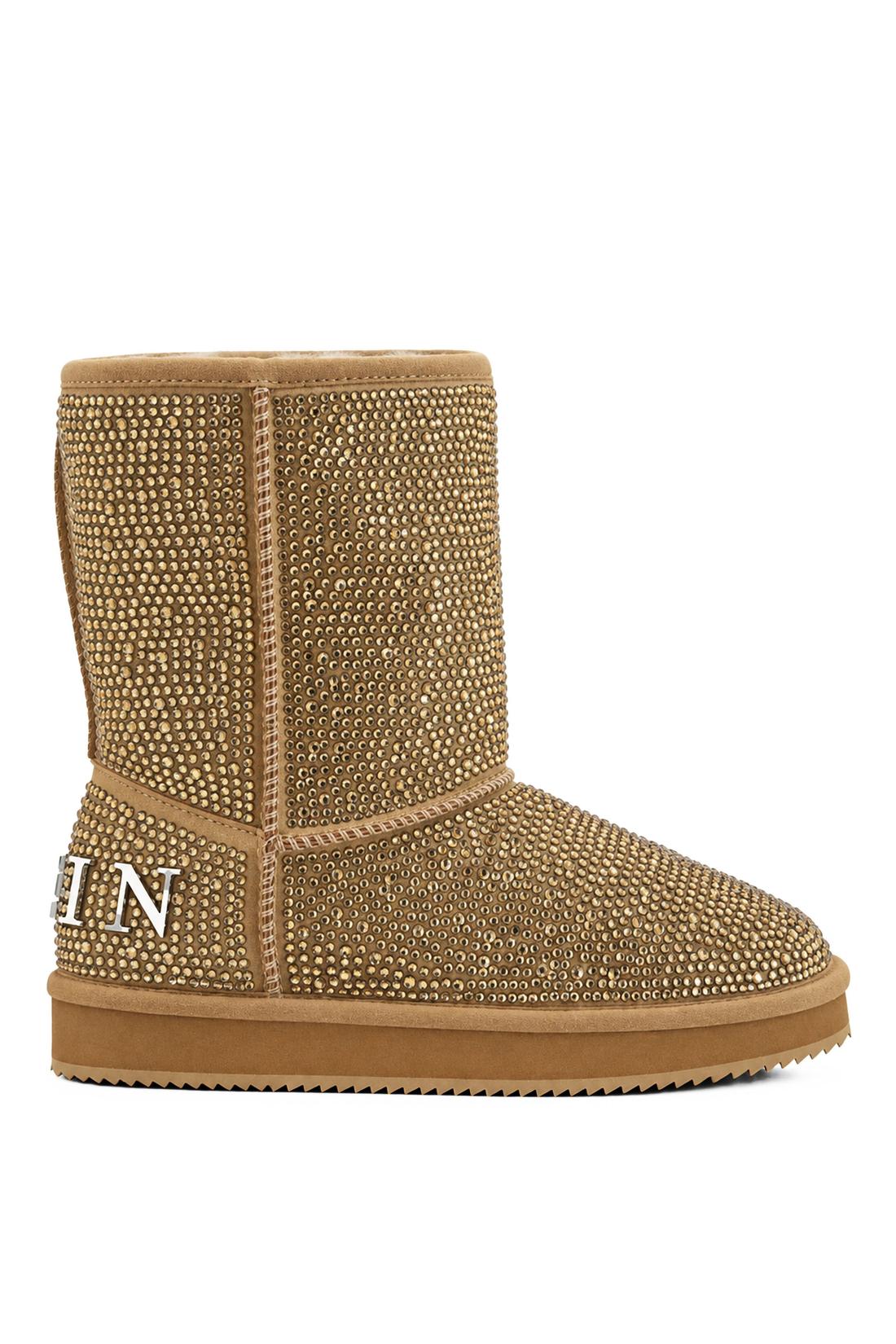 Fake Suede Winter Boots Strass