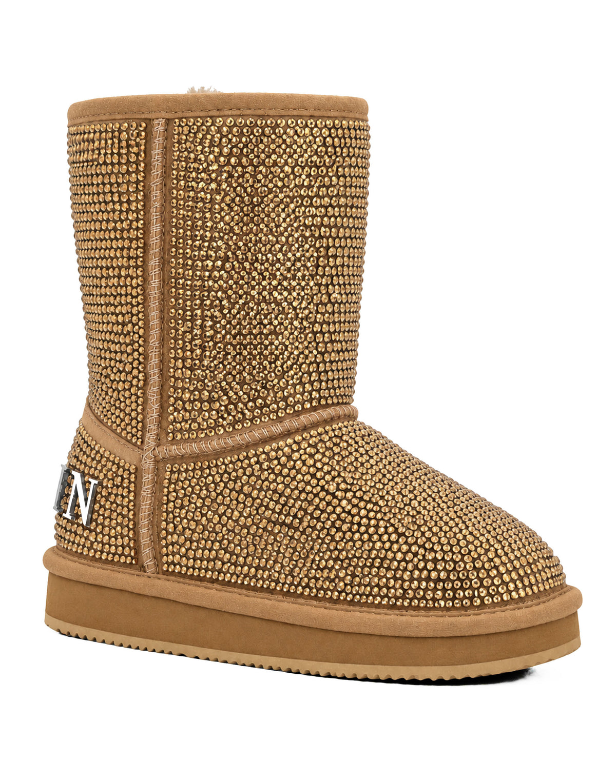Fake Suede Winter Boots Strass