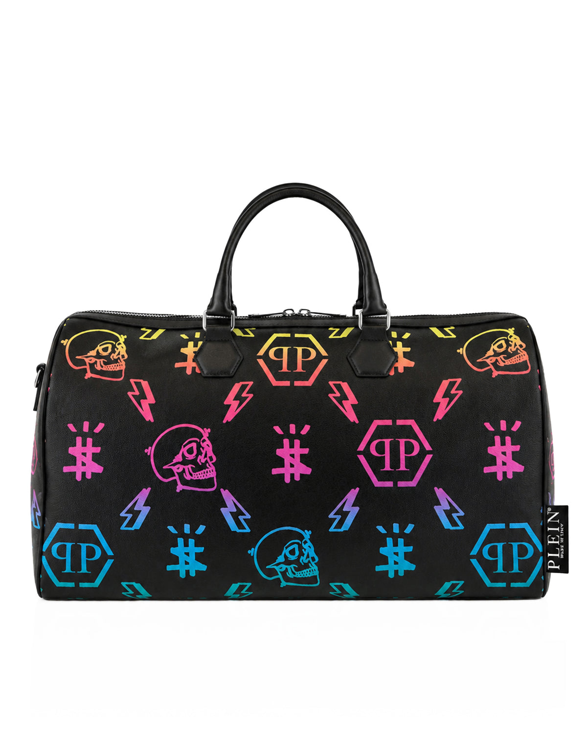 Leather Travel Bag Rainbow Monogram