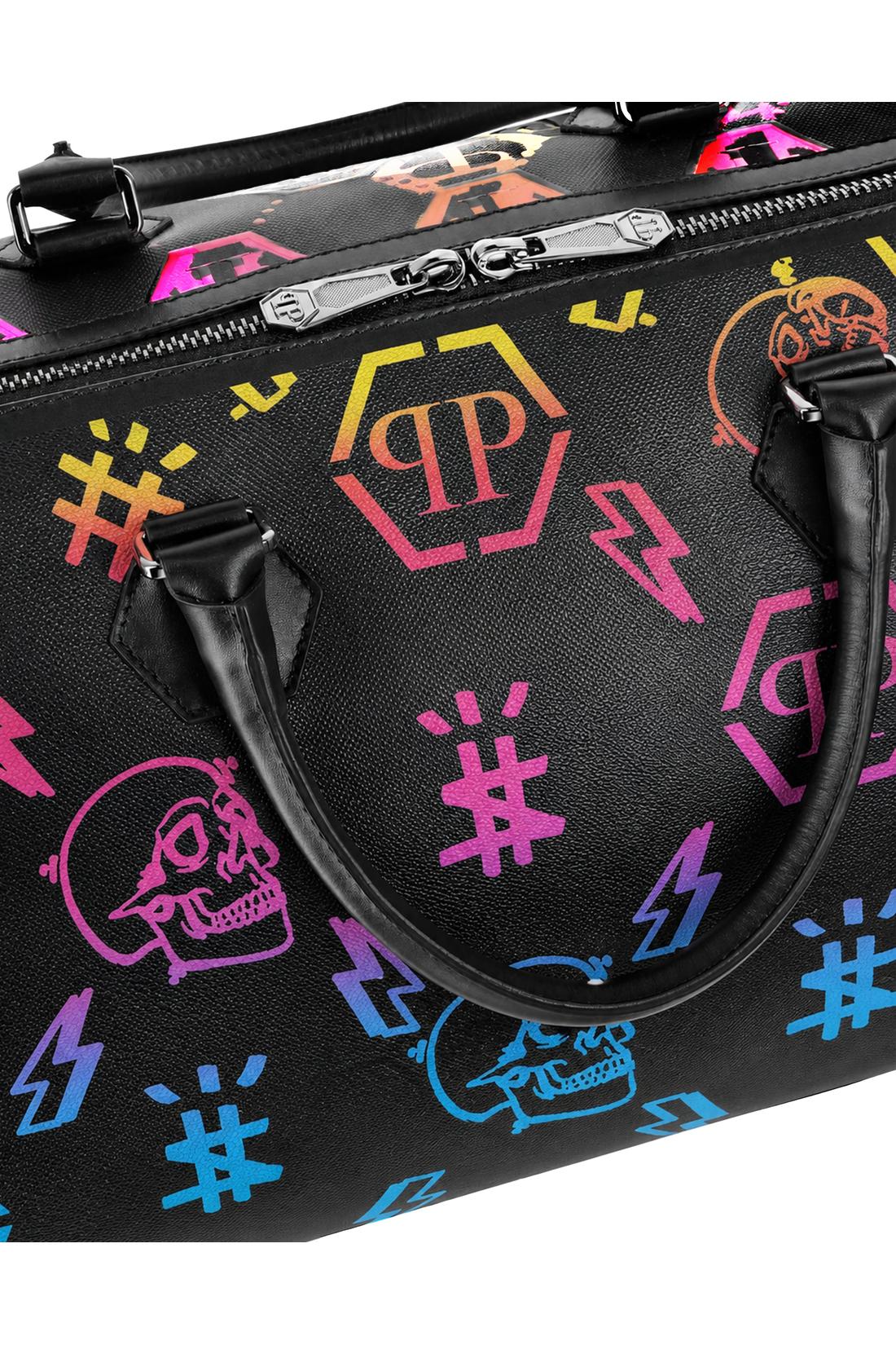 Leather Travel Bag Rainbow Monogram