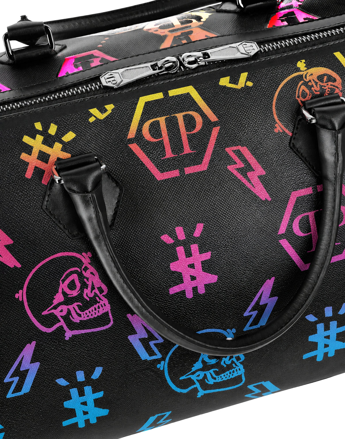 Leather Travel Bag Rainbow Monogram