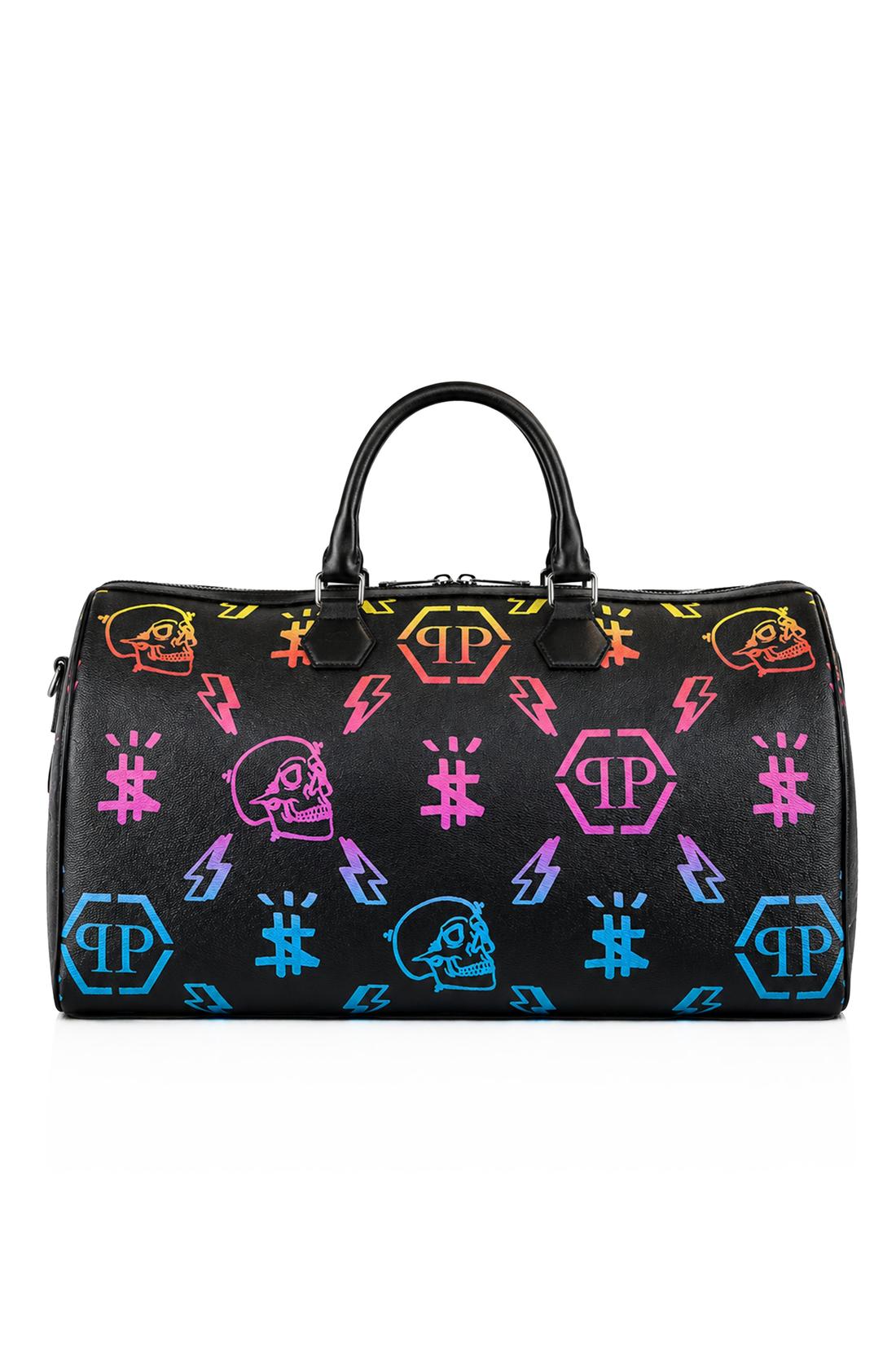 Leather Travel Bag Rainbow Monogram