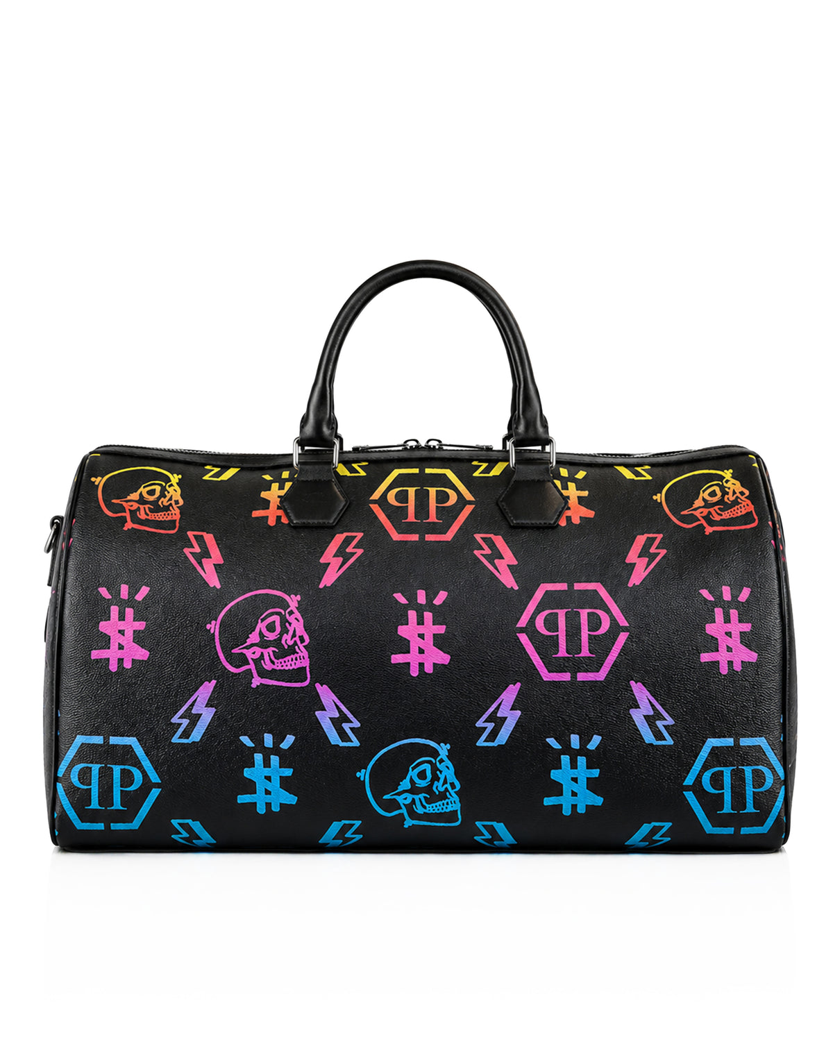 Leather Travel Bag Rainbow Monogram