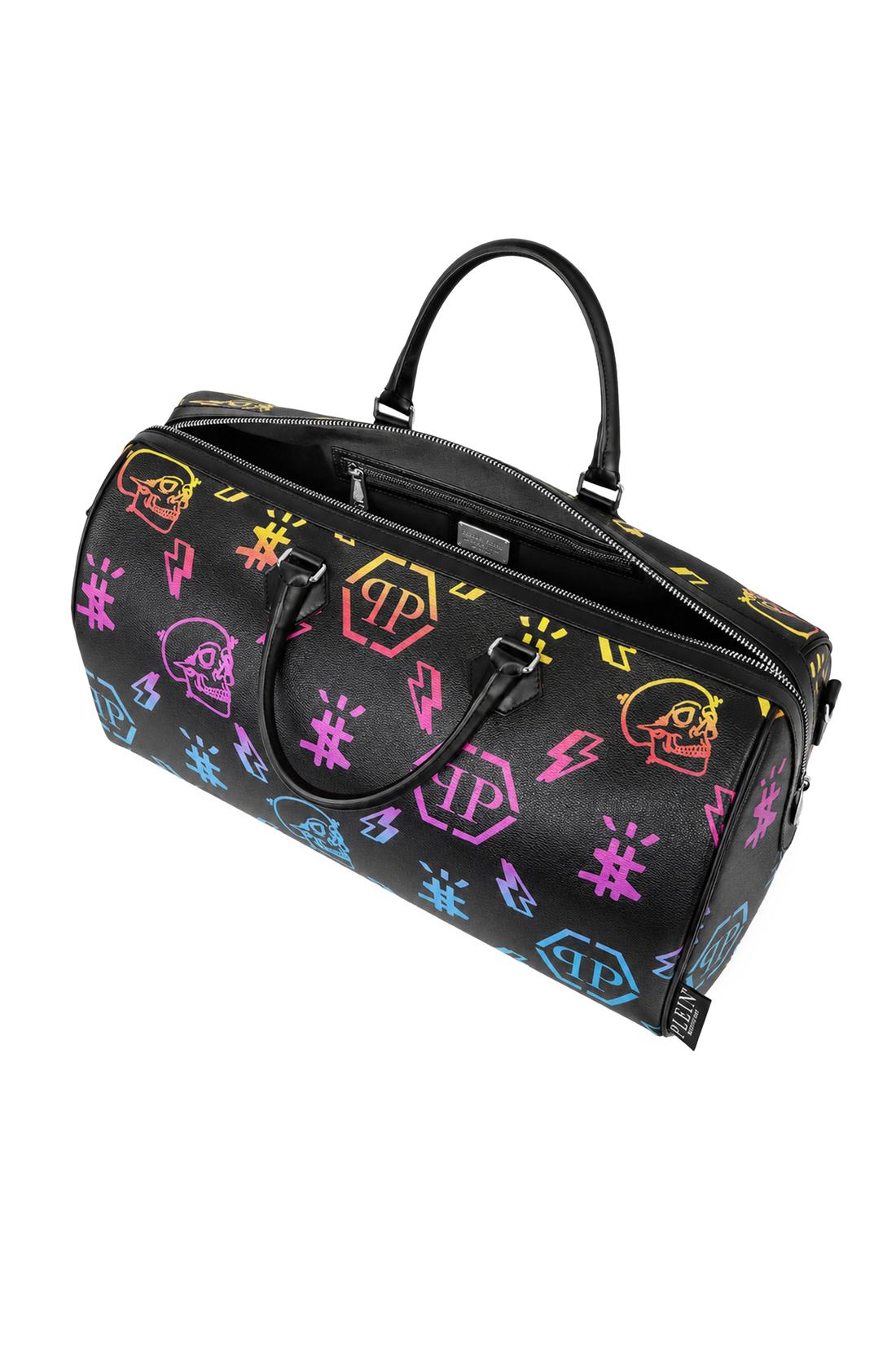 Leather Travel Bag Rainbow Monogram