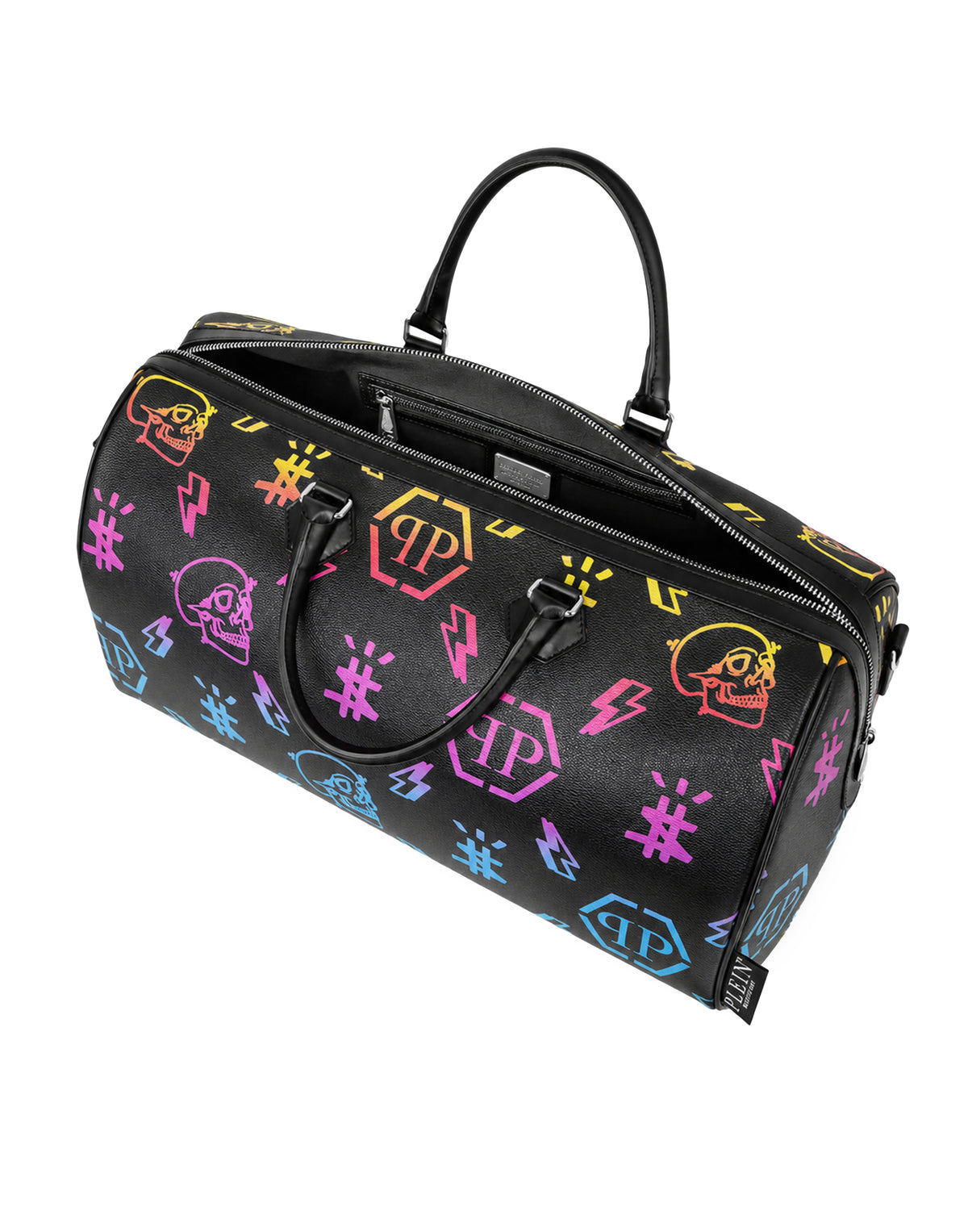 Leather Travel Bag Rainbow Monogram