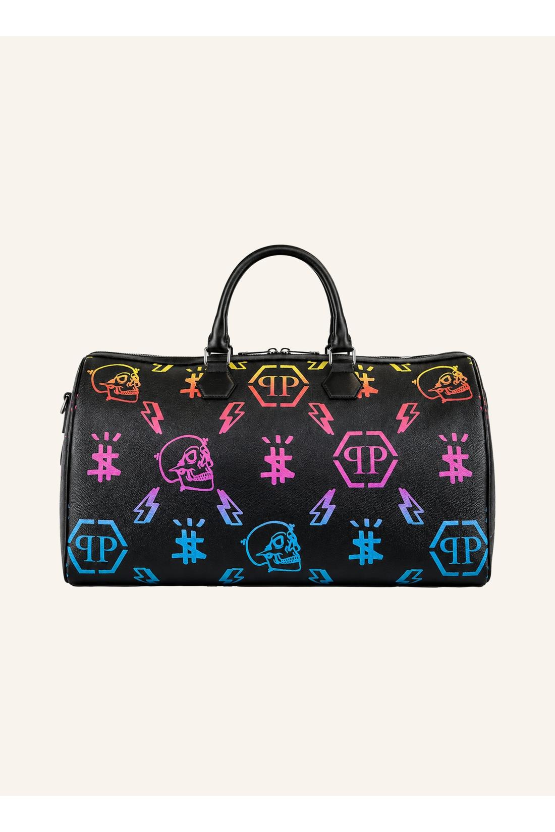 Leather Travel Bag Rainbow Monogram