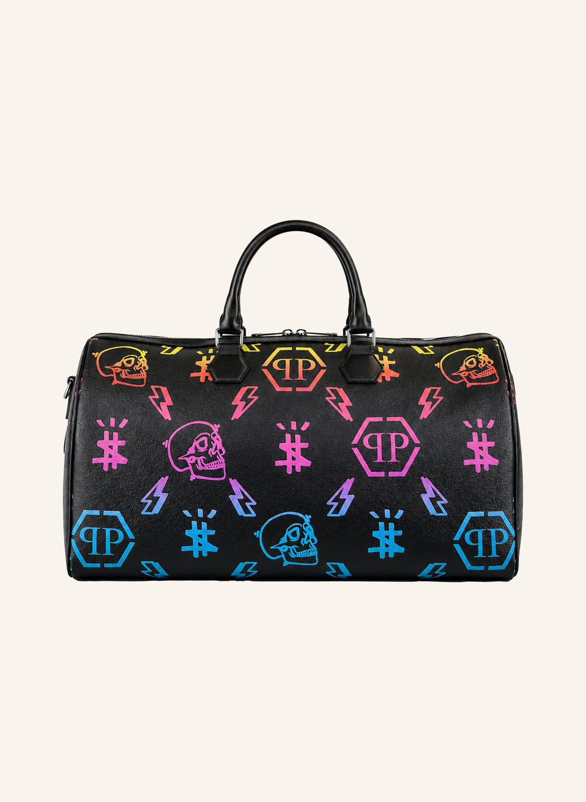 Leather Travel Bag Rainbow Monogram