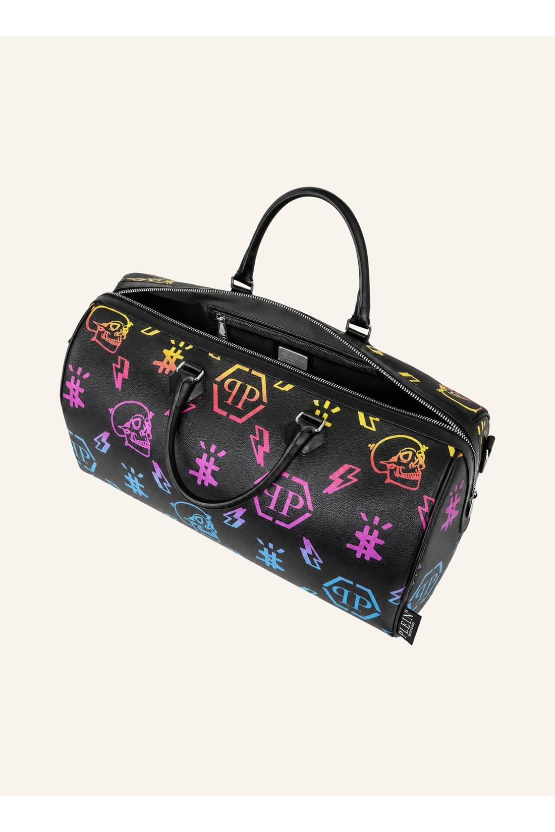 Leather Travel Bag Rainbow Monogram