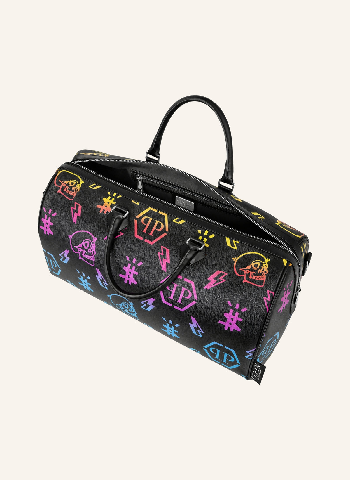 Leather Travel Bag Rainbow Monogram