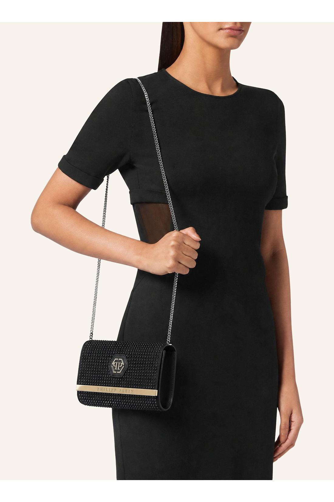 Suede Clutch Bag Full Stones