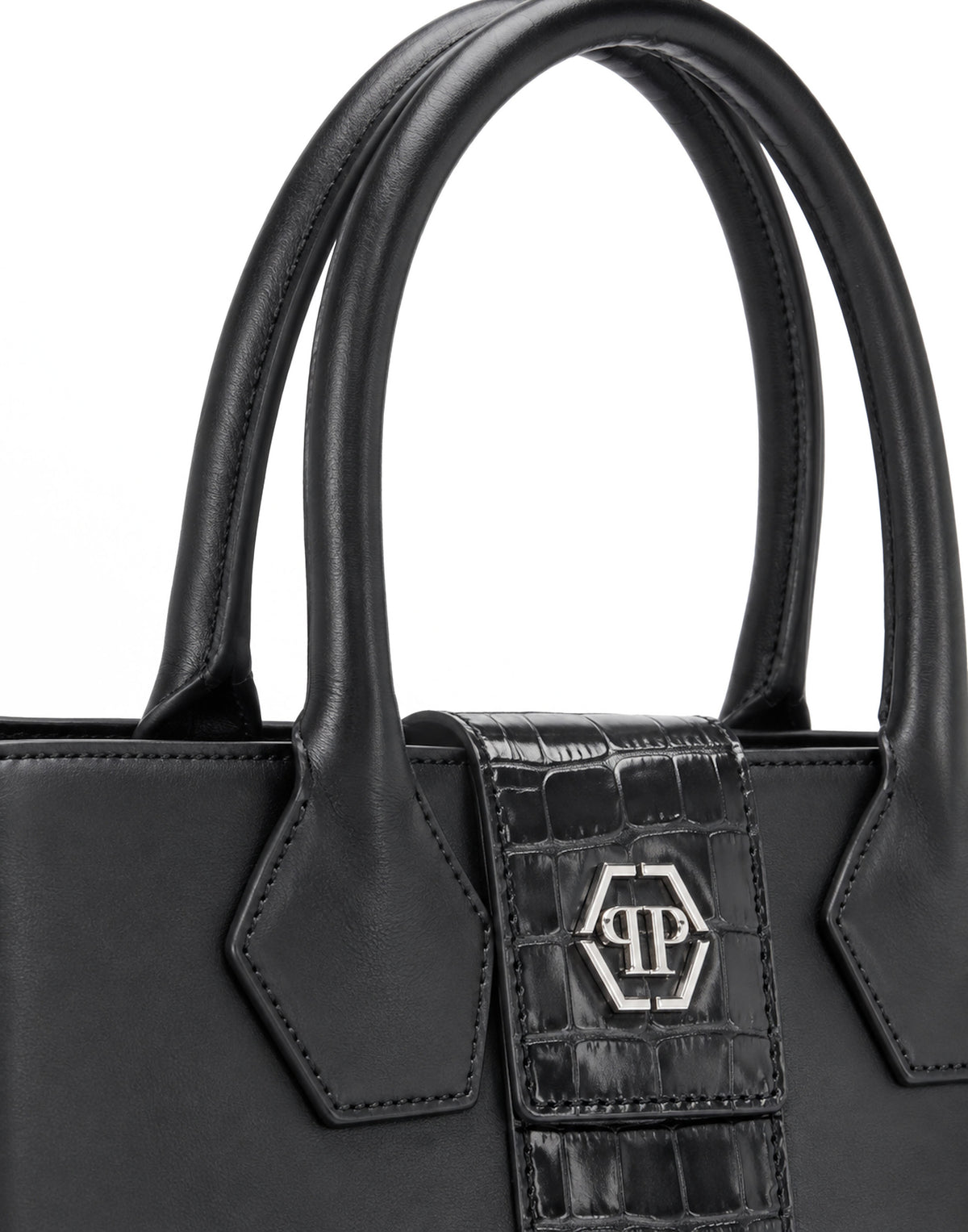 Nappa Handle Bag Hexagon Strass Cocco Cut