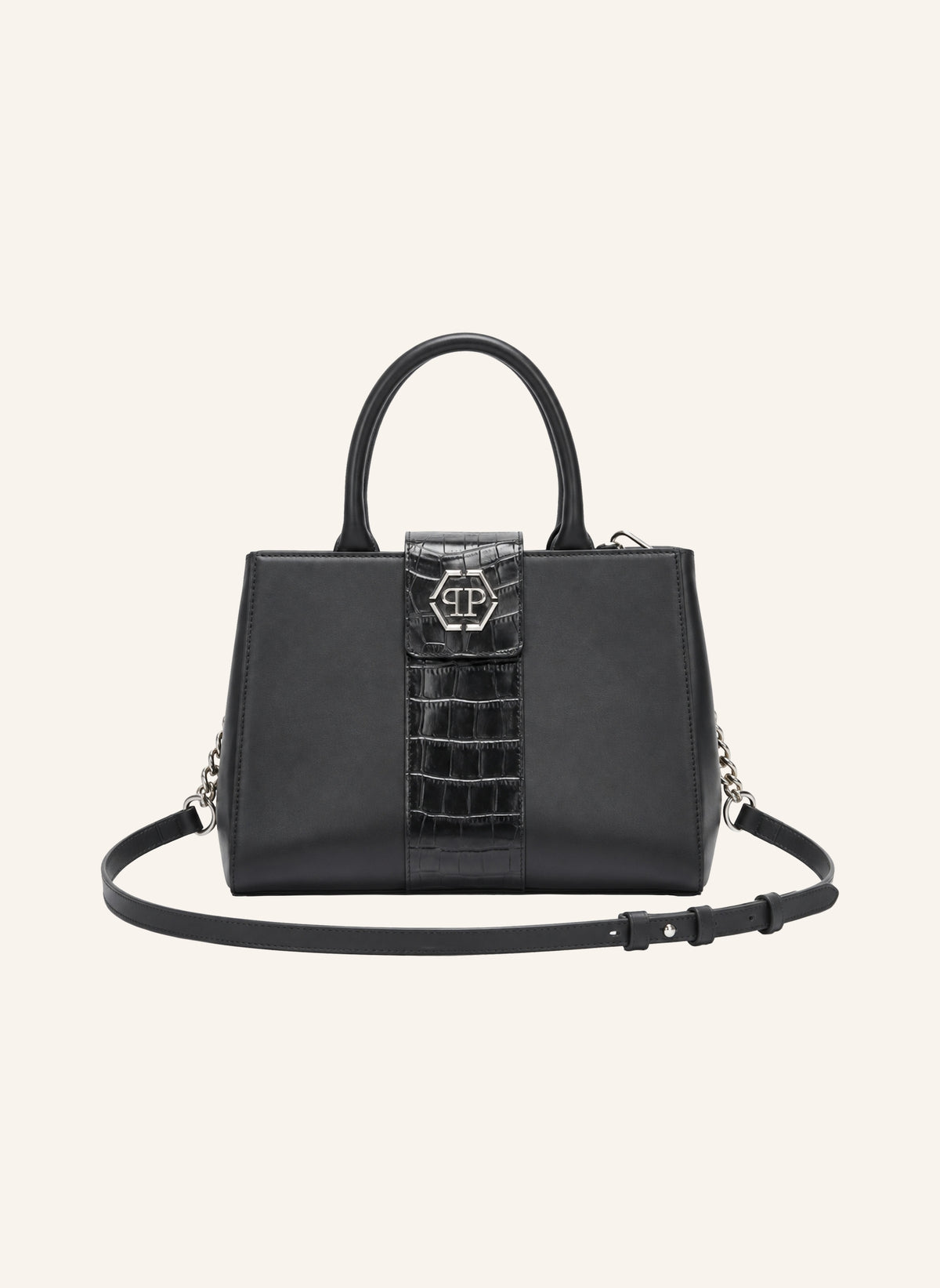 Nappa Handle Bag Hexagon Strass Cocco Cut
