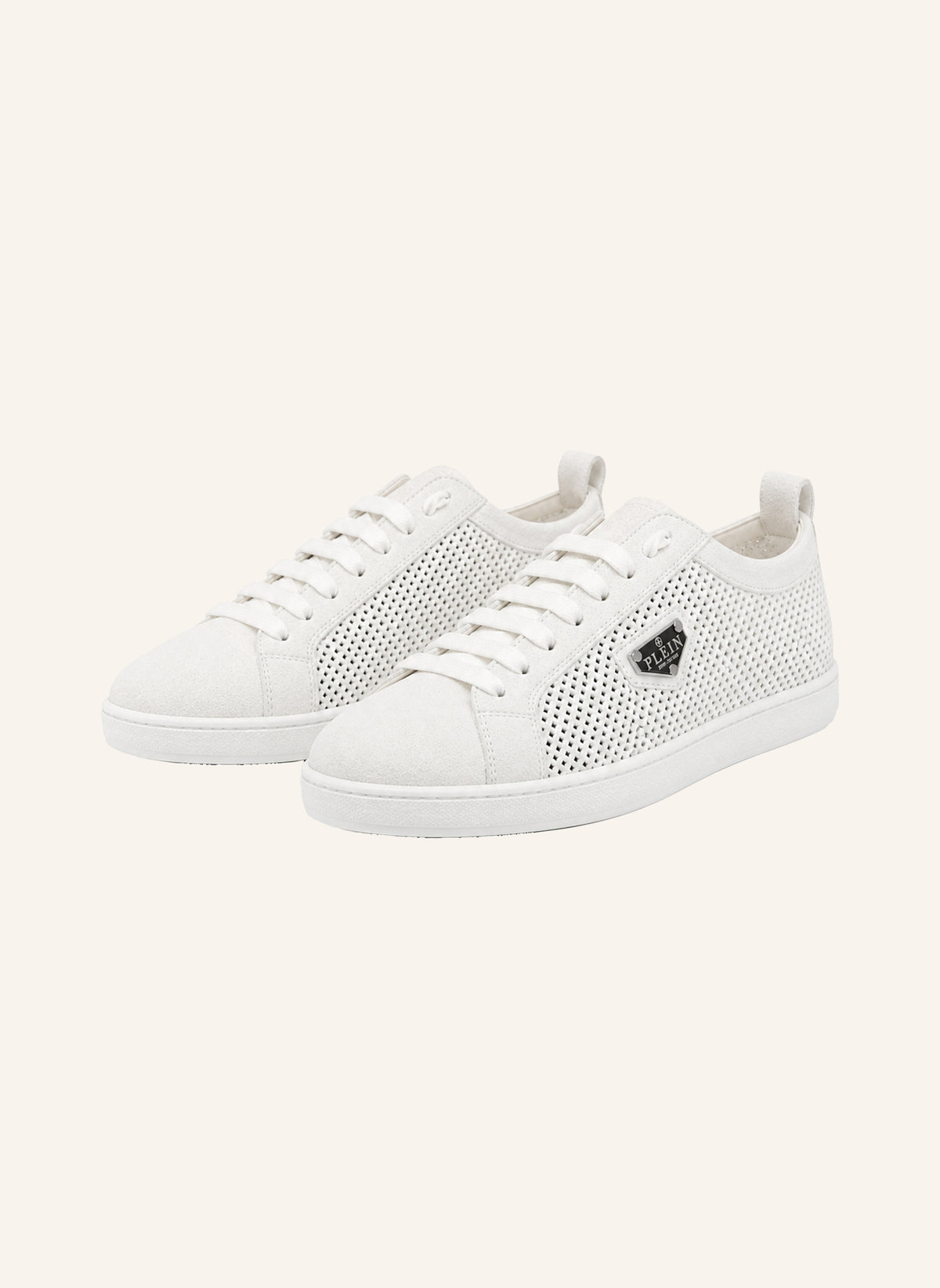 Perforated Suede Low-Top Sneakers