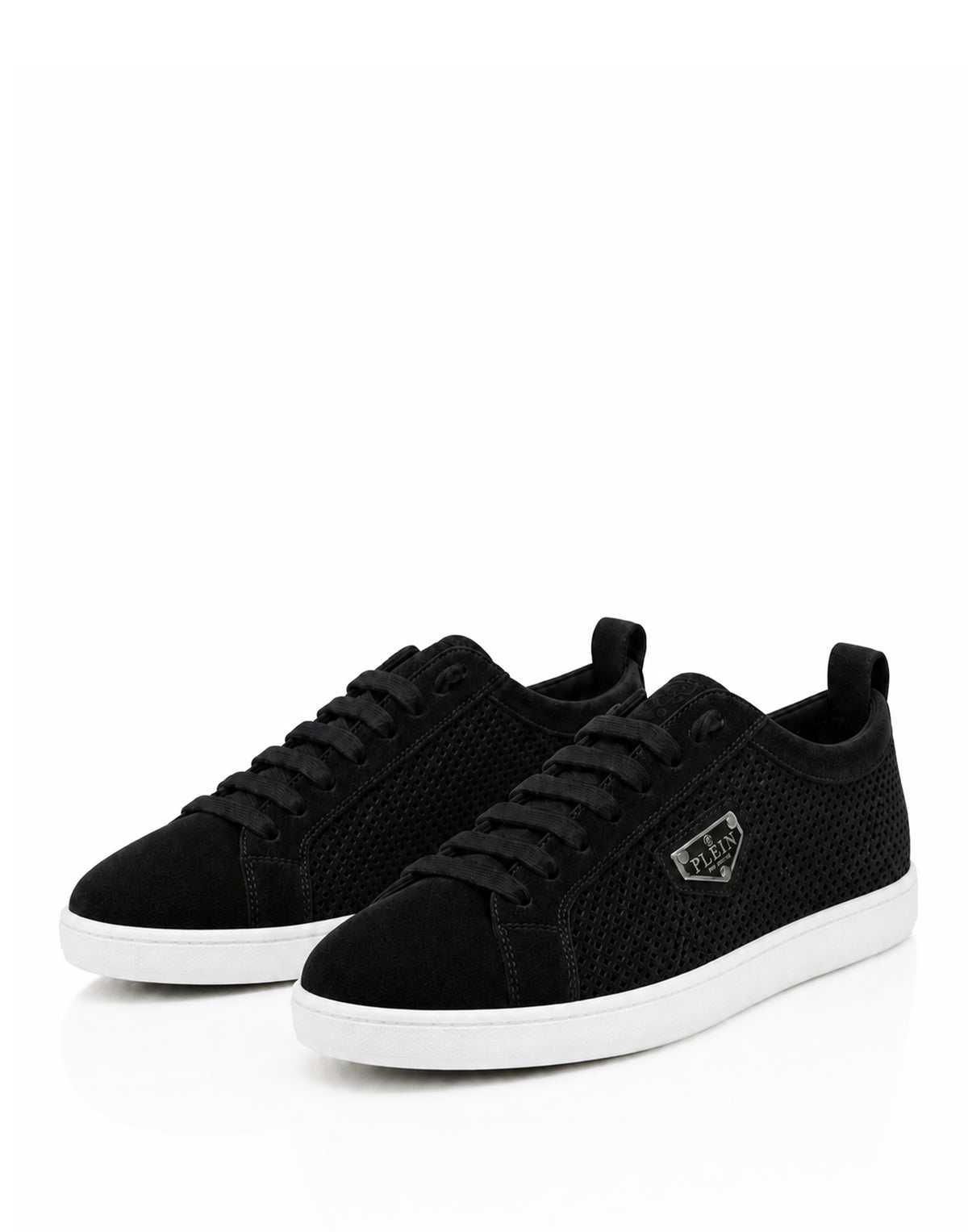 Perforated Suede Low-Top Sneakers