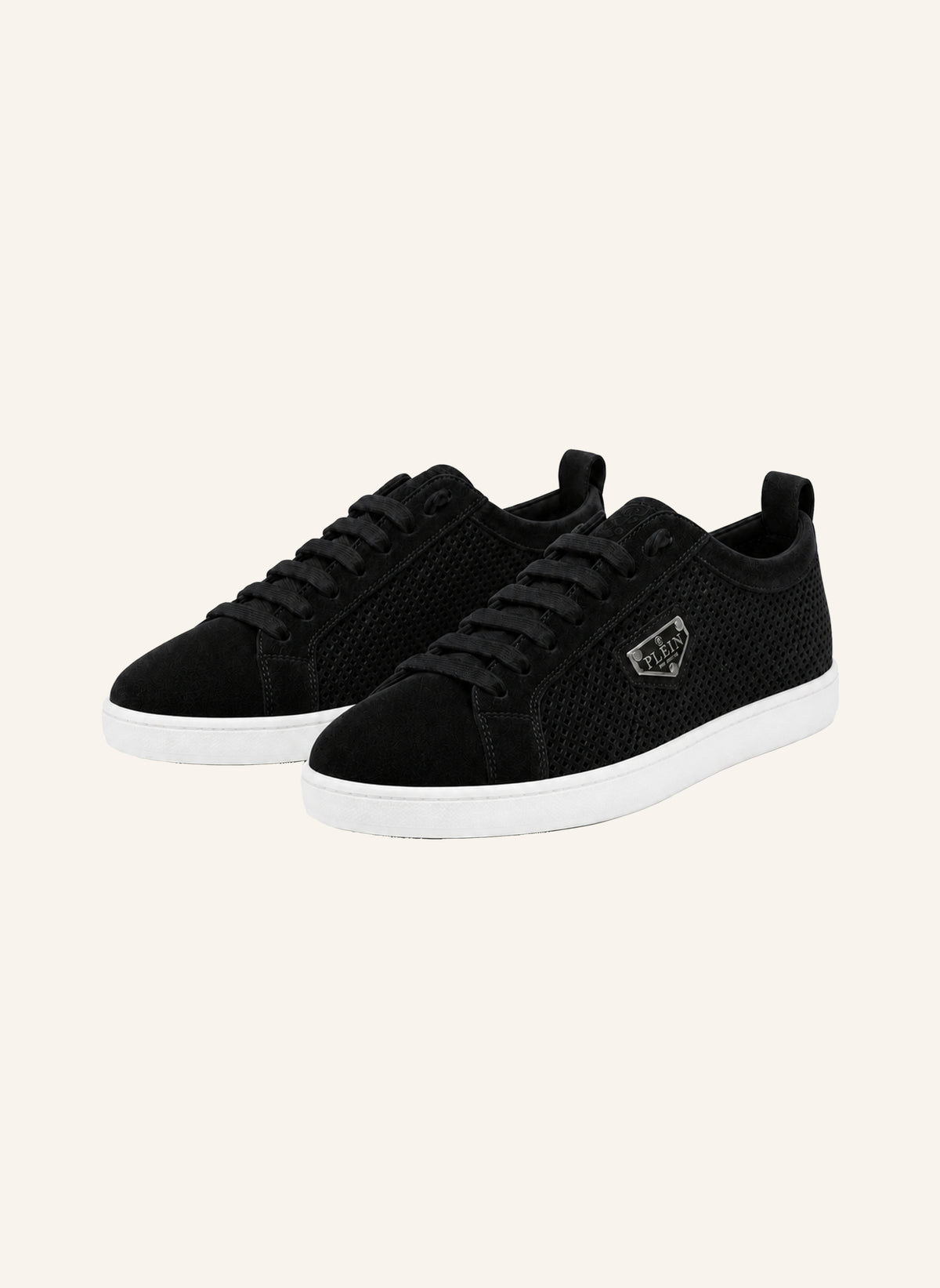 Perforated Suede Low-Top Sneakers