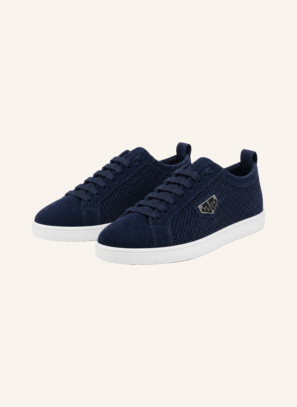 Perforated Suede Low-Top Sneakers