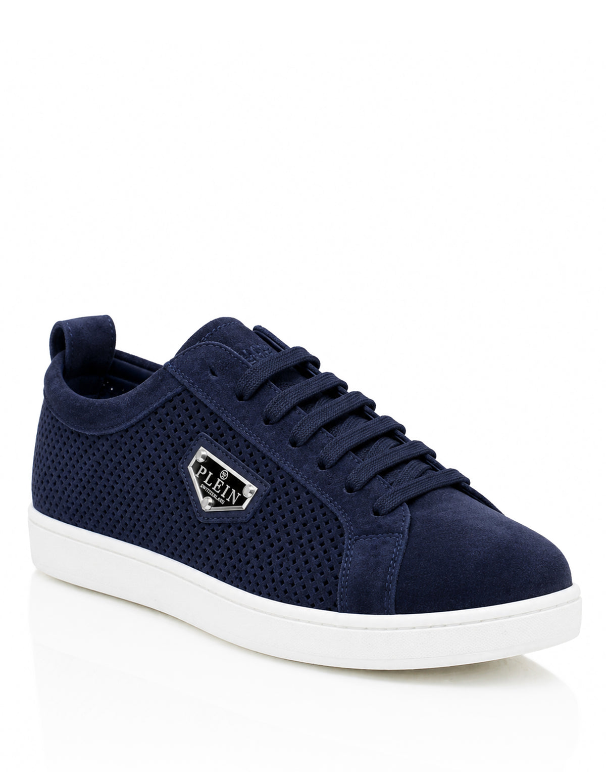 Perforated Suede Low-Top Sneakers