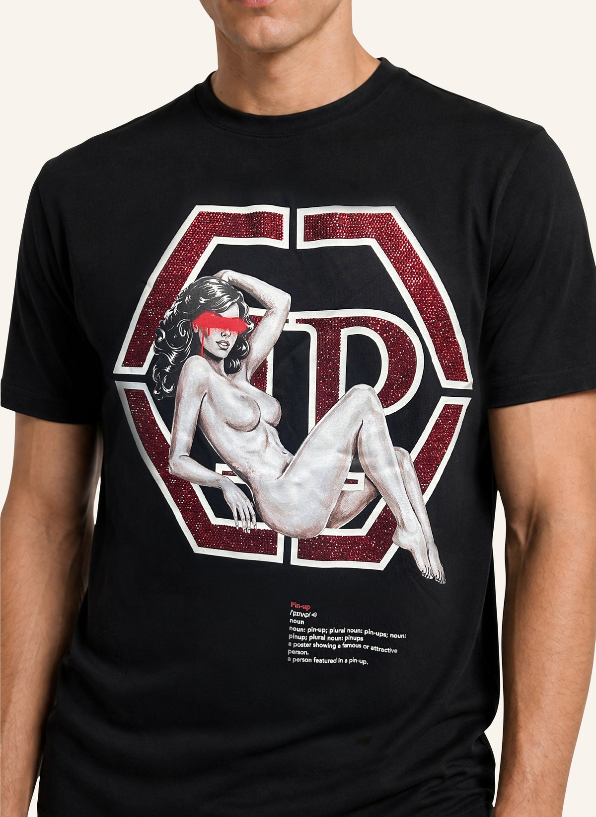 Jersey T-Shirt Plein Pin Up Hexagon