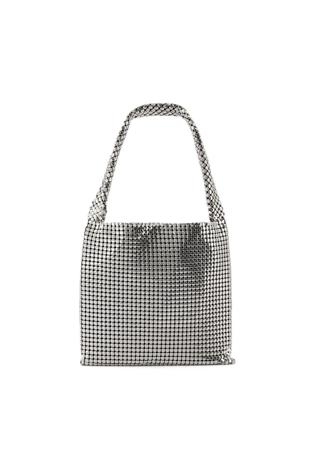 Medium Silver Pixel Shoulder Bag - Rabanne - Aluminum - Silver