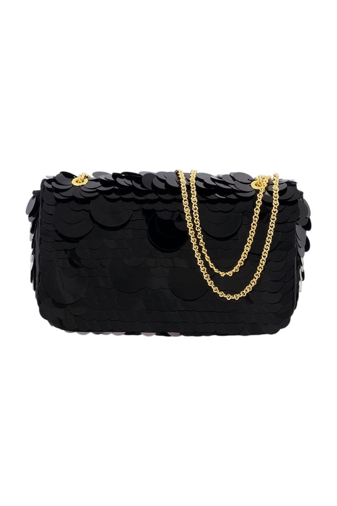 Sparkle Mini-Umhängetasche – Rabanne – Metall – Schwarz