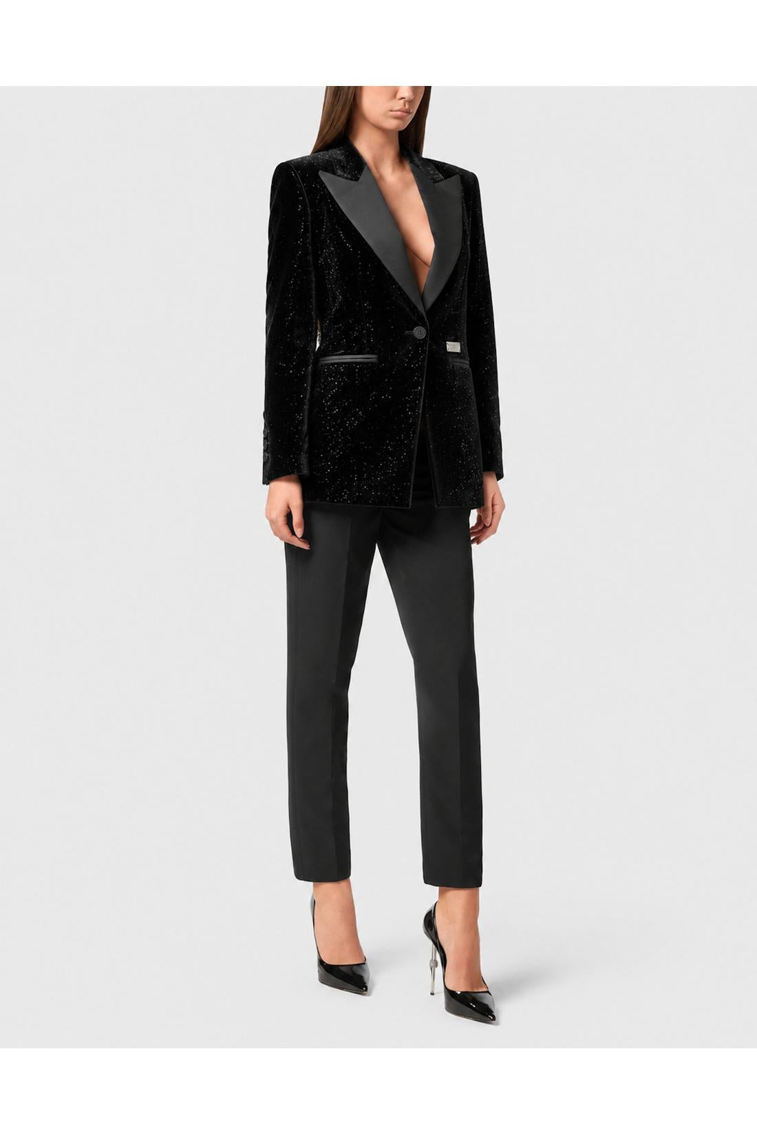 Velvet Boyfriend Fit Blazer Glitter