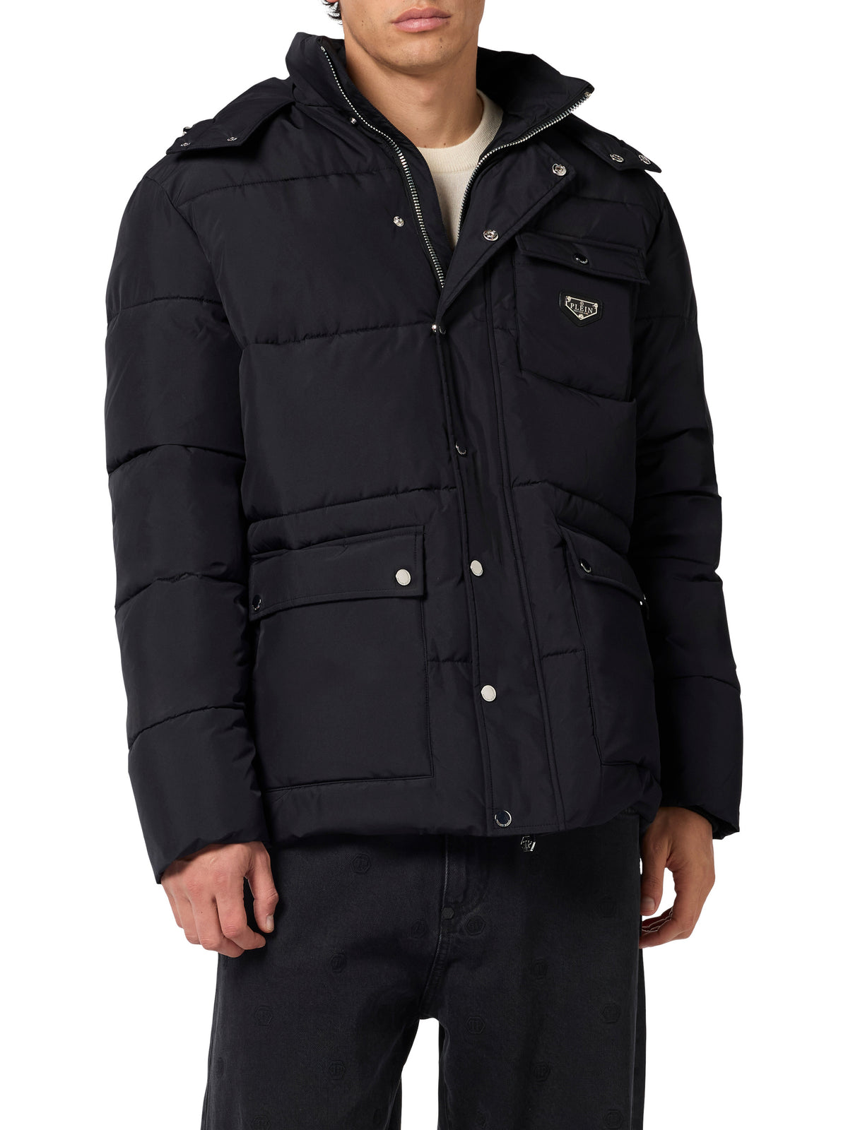 Nylon Puffer Jacket Gothic Plein