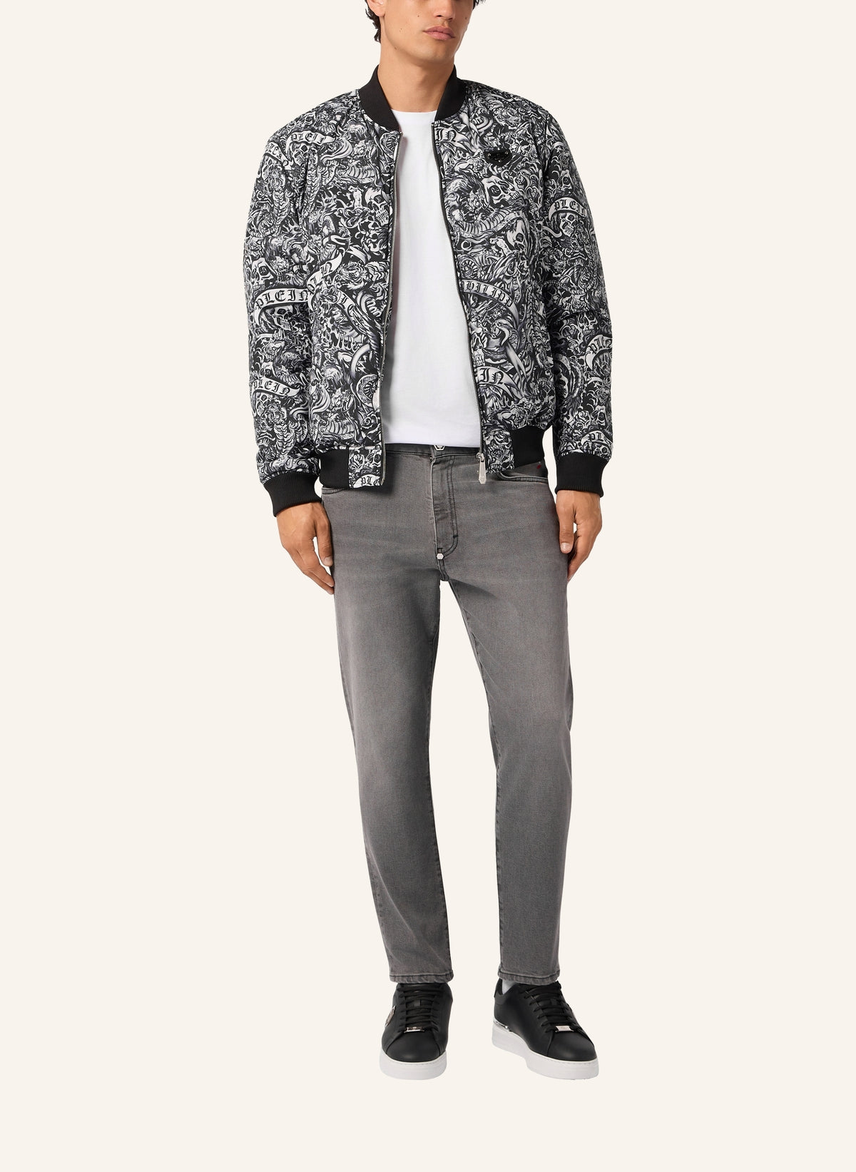 Nylon Bomber All-Over Tattoo