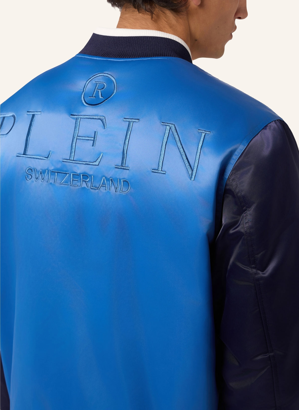 Satin College Bomber Plein Logo