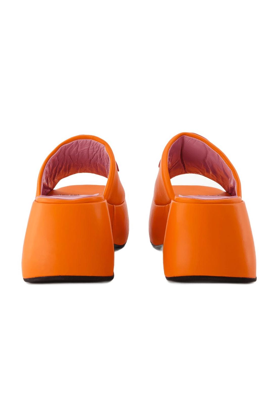 Flower Sandals - Carel - Leather - Orange